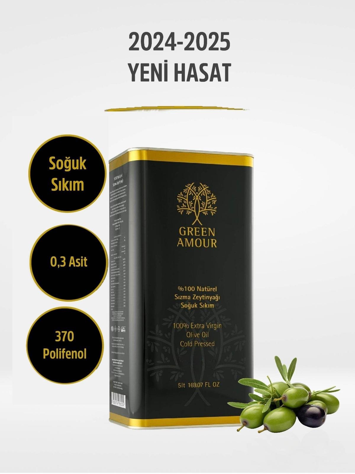 Soğuk Sıkım, 0,3 Asit 5 lt %100 Natürel Sızma Zeytintağı