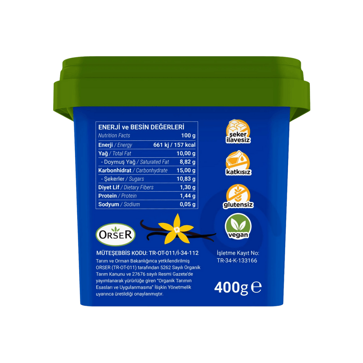 Organik Vegan Çubuk Vanilya Dondurma 300g