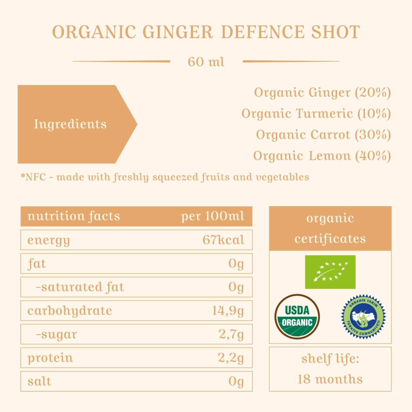 Organik Zencefil Savunma Shot 60ml