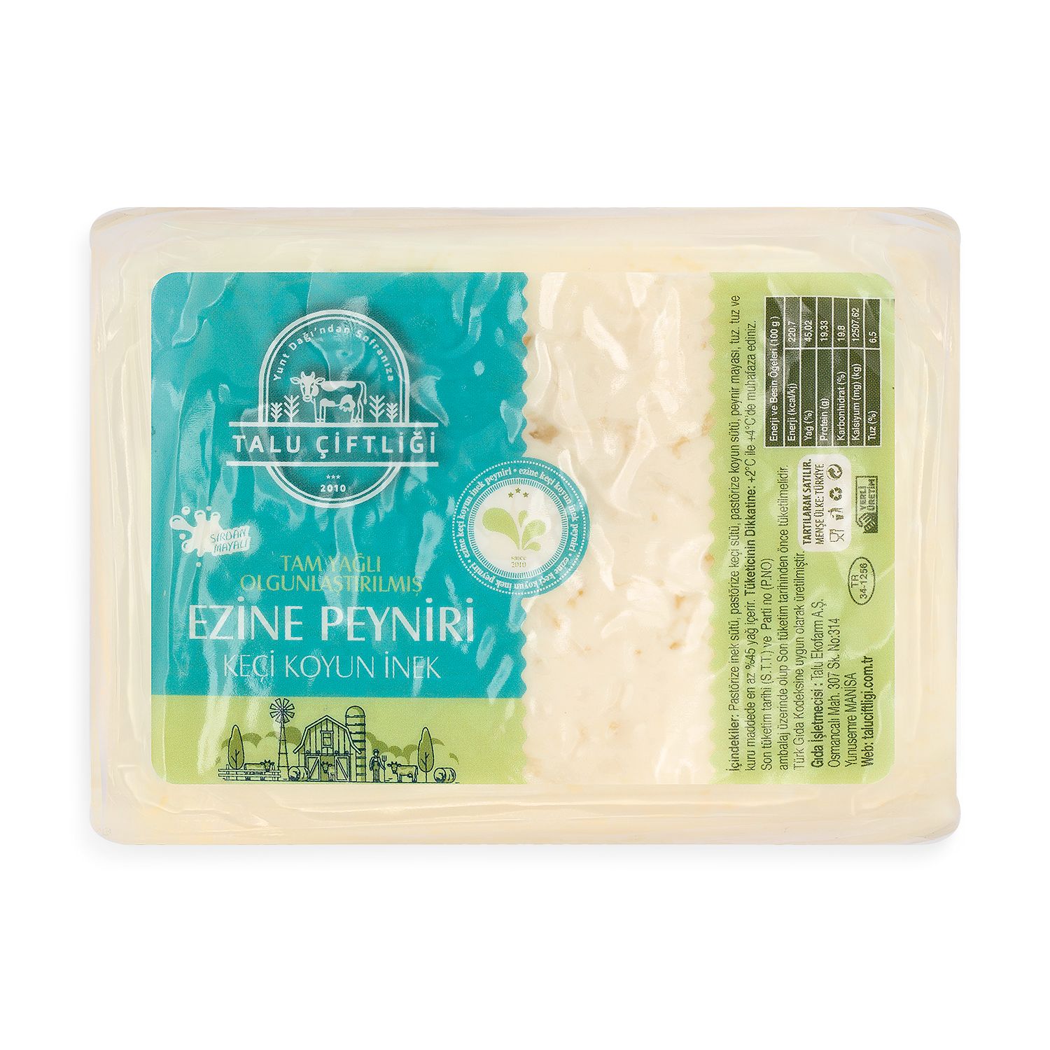 Koyun-Keçi-İnek Ezine Peyniri – Geleneksel Üçlü Süt Karışımıyla Şırdan Mayalı 500g