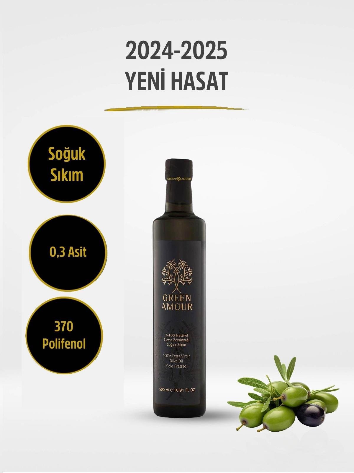 %100 Natürel Sızma Zeytinyağı Soğuk Sıkım 500ml