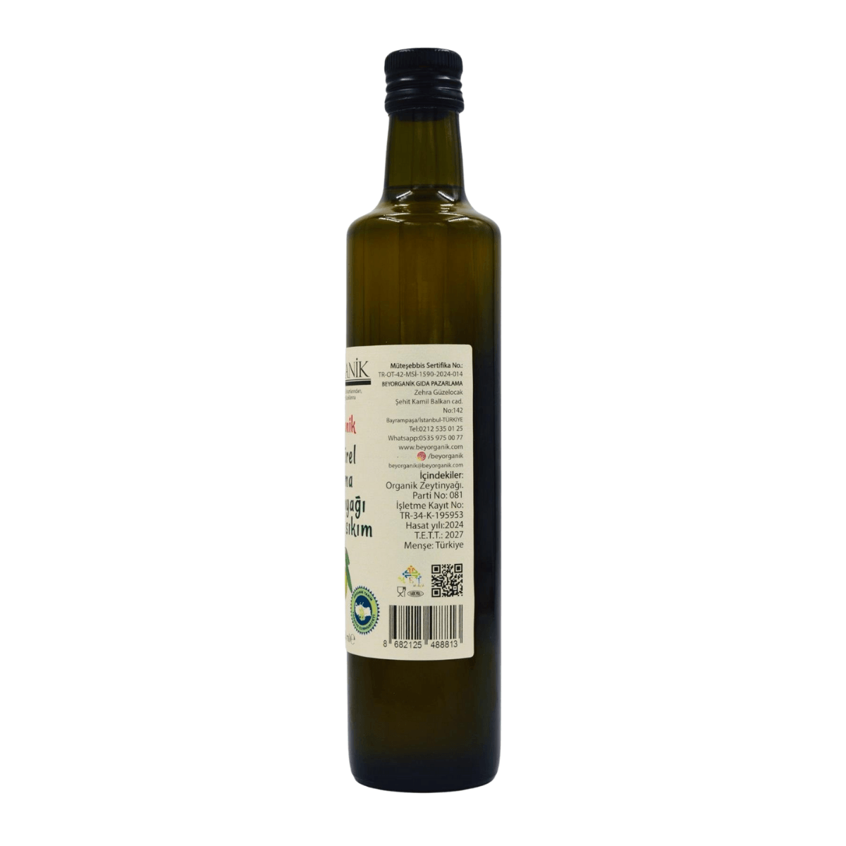 Organik Soğuk Sıkım Sızma Zeytinyağı 500ml