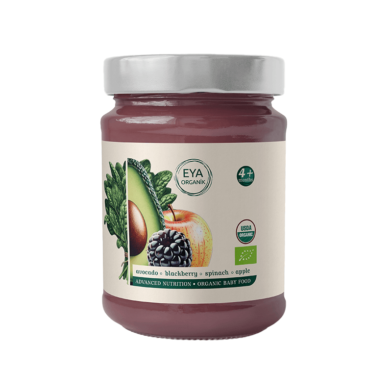 Organik Avokado – Böğürtlen – Ispanak – Elma Karışımı 100gr