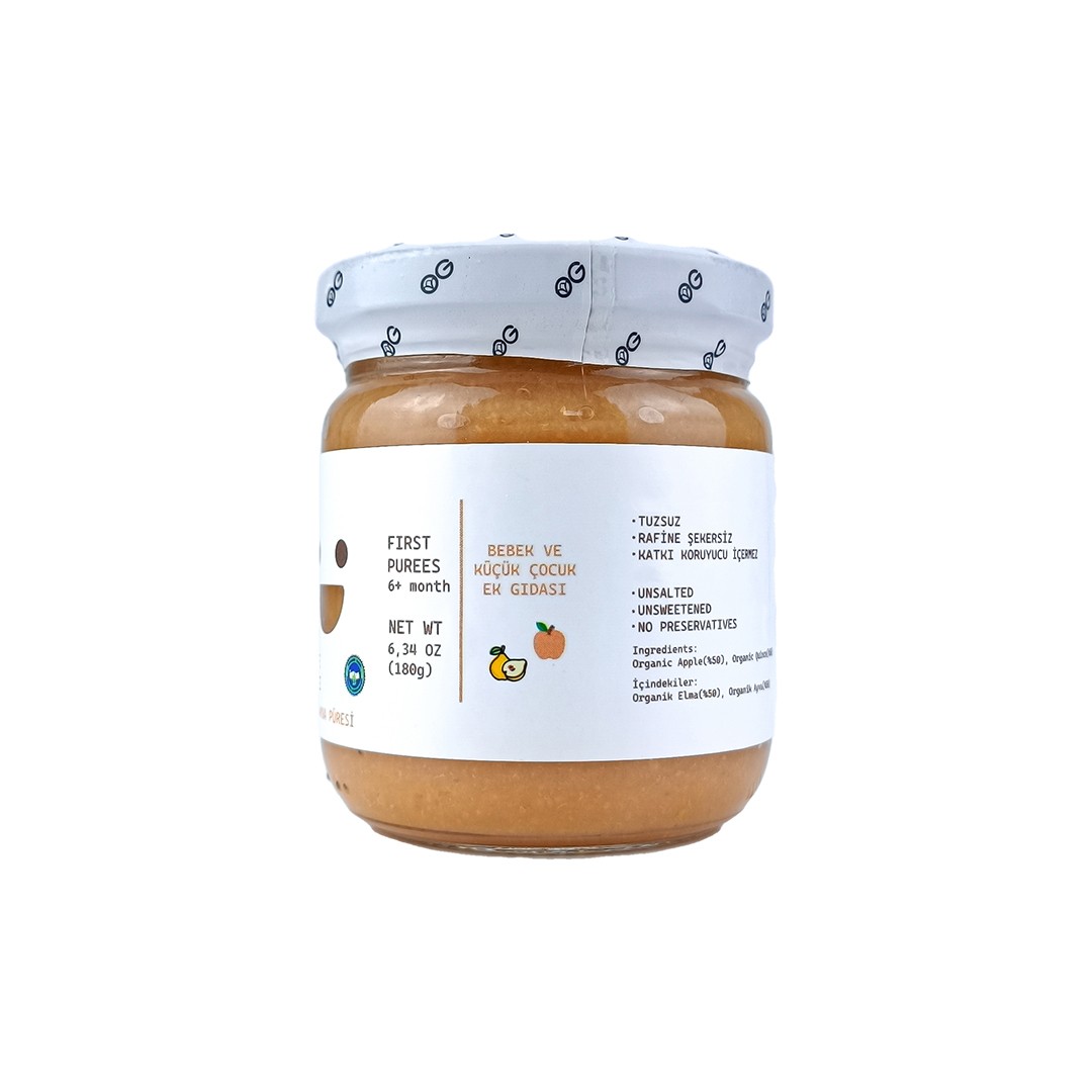 Organik Elma & Ayva Püresi 180 Gr +6 Ay