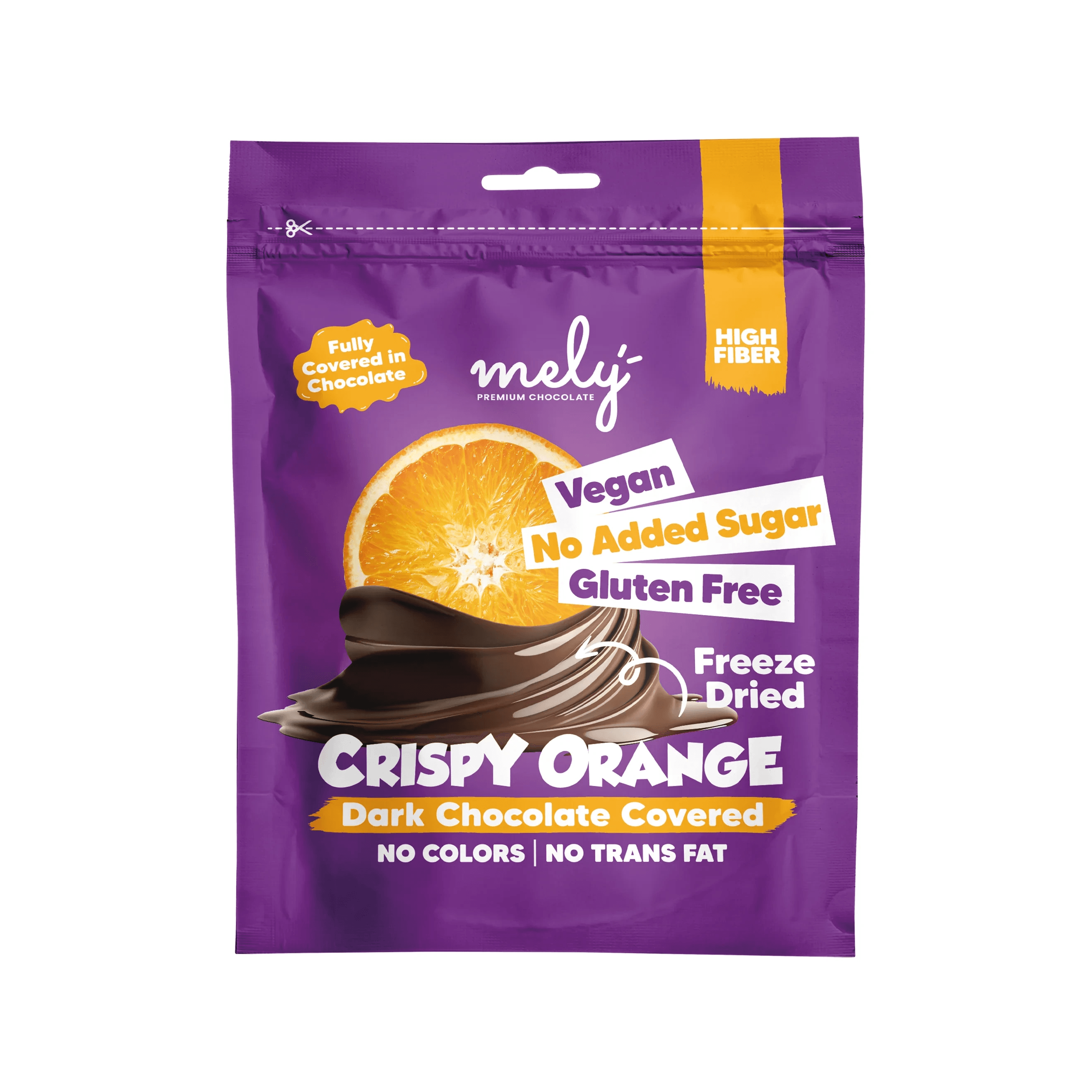 Glutensiz & Şeker İlavesiz Çikolata Kaplı Dondurulup Kurutulmuş Portakal 50 Gr