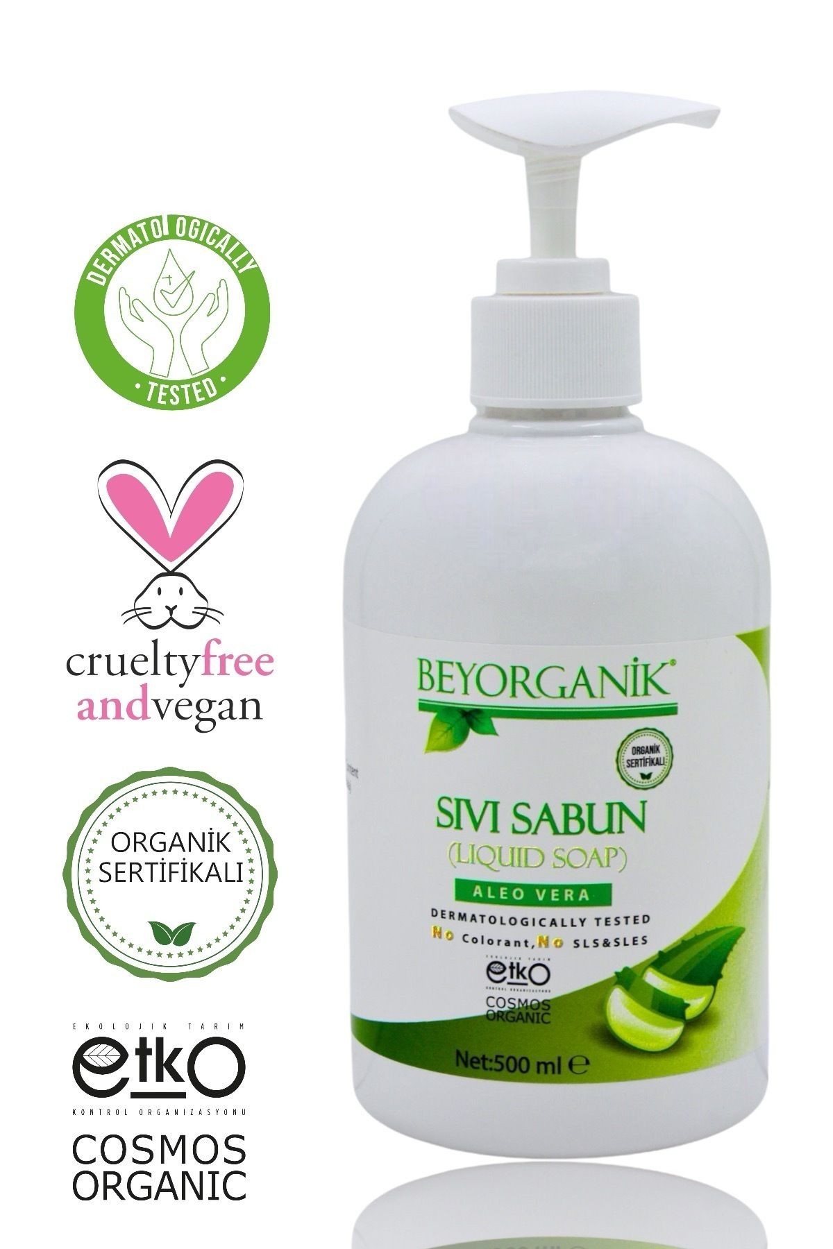 Organik Aloe Vera Özlü Parabensiz Sıvı Sabun 500ml