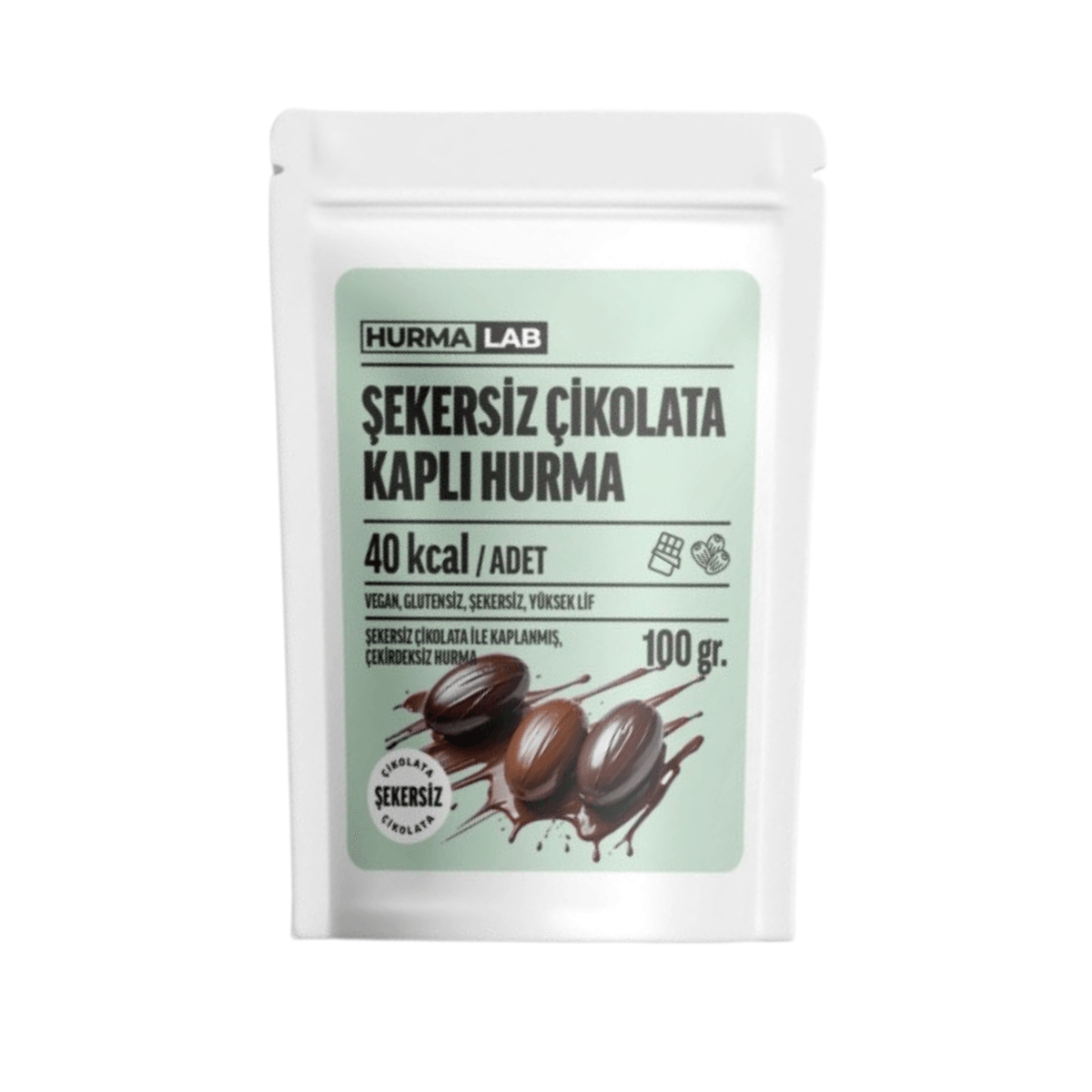Şekersiz Çikolata Kaplı Hurma 100g