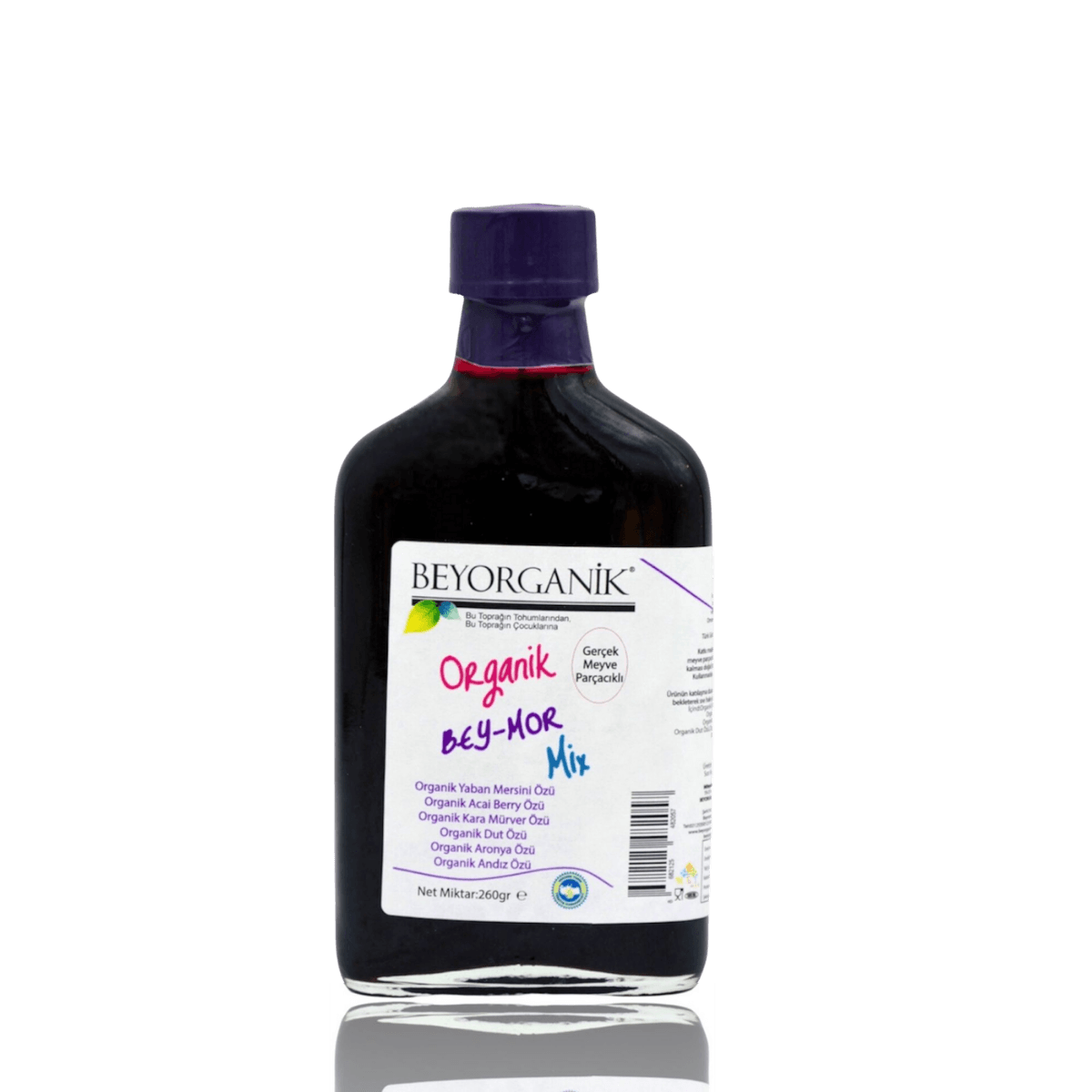 Organik Bey-Mor Mix Meyve Parçacıklı 260 gr (PESTİSİT VE AĞIR METAL ANALİZLİ)