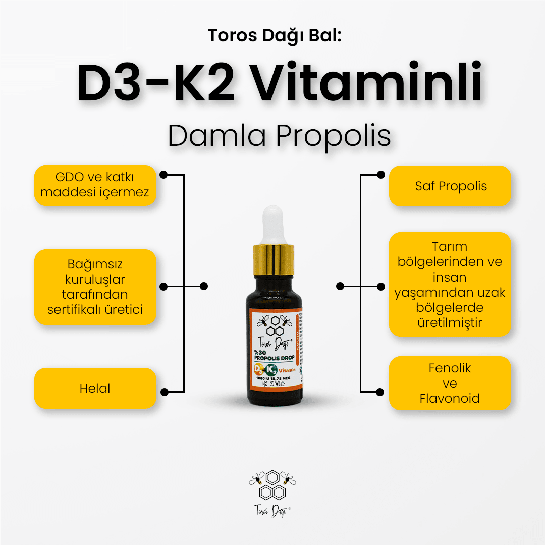 D3-K2 Vitaminli Damla Propolis 20ml