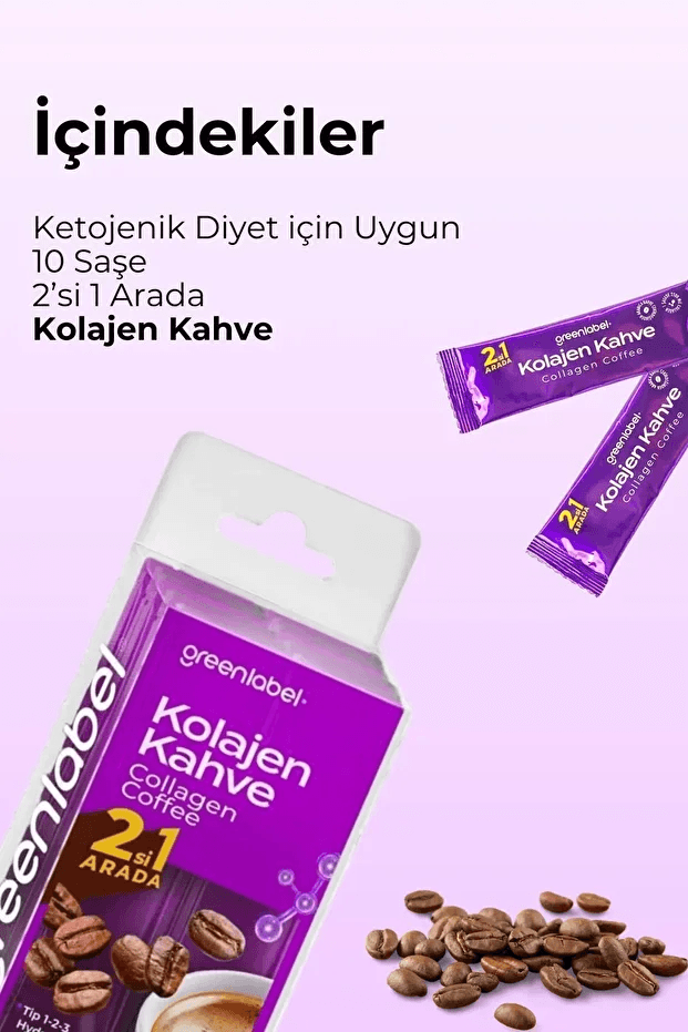 2si 1 Arada Tip 1-2-3 Hidrolize Kolajen Peptit & Kahve Stick (Şeker İlavesiz)
