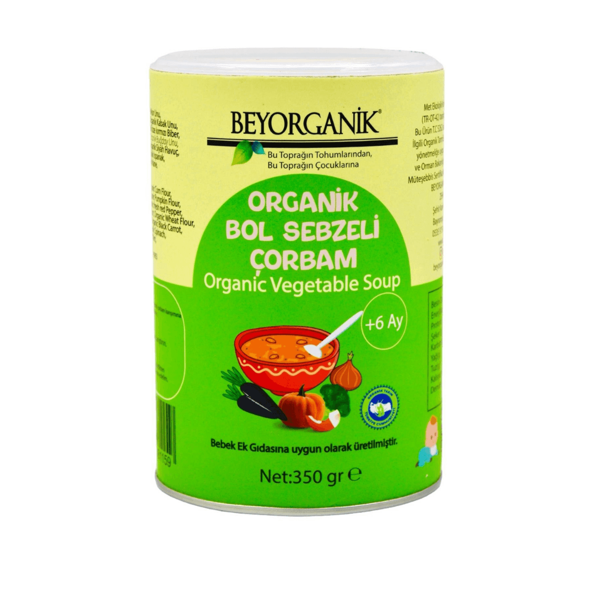 Bebek Ek gıdası Organik Bol Sebzeli Çorbam +6ay (PESTİSİT VE AFLATOKSİN ANALİZLİ)