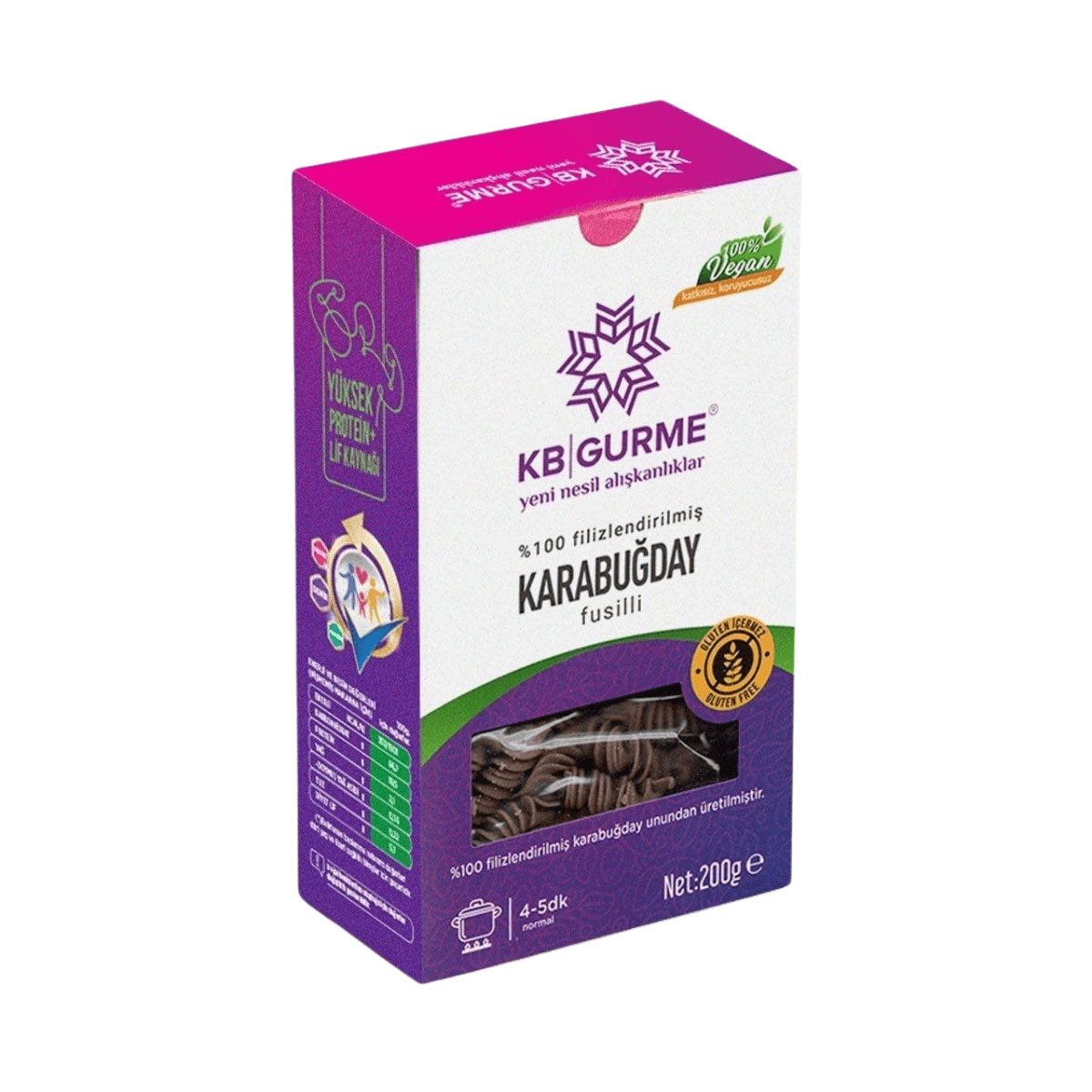 Glutensiz & Vegan Filizlend. Karabuğday Makarna Fusilli 200 gr