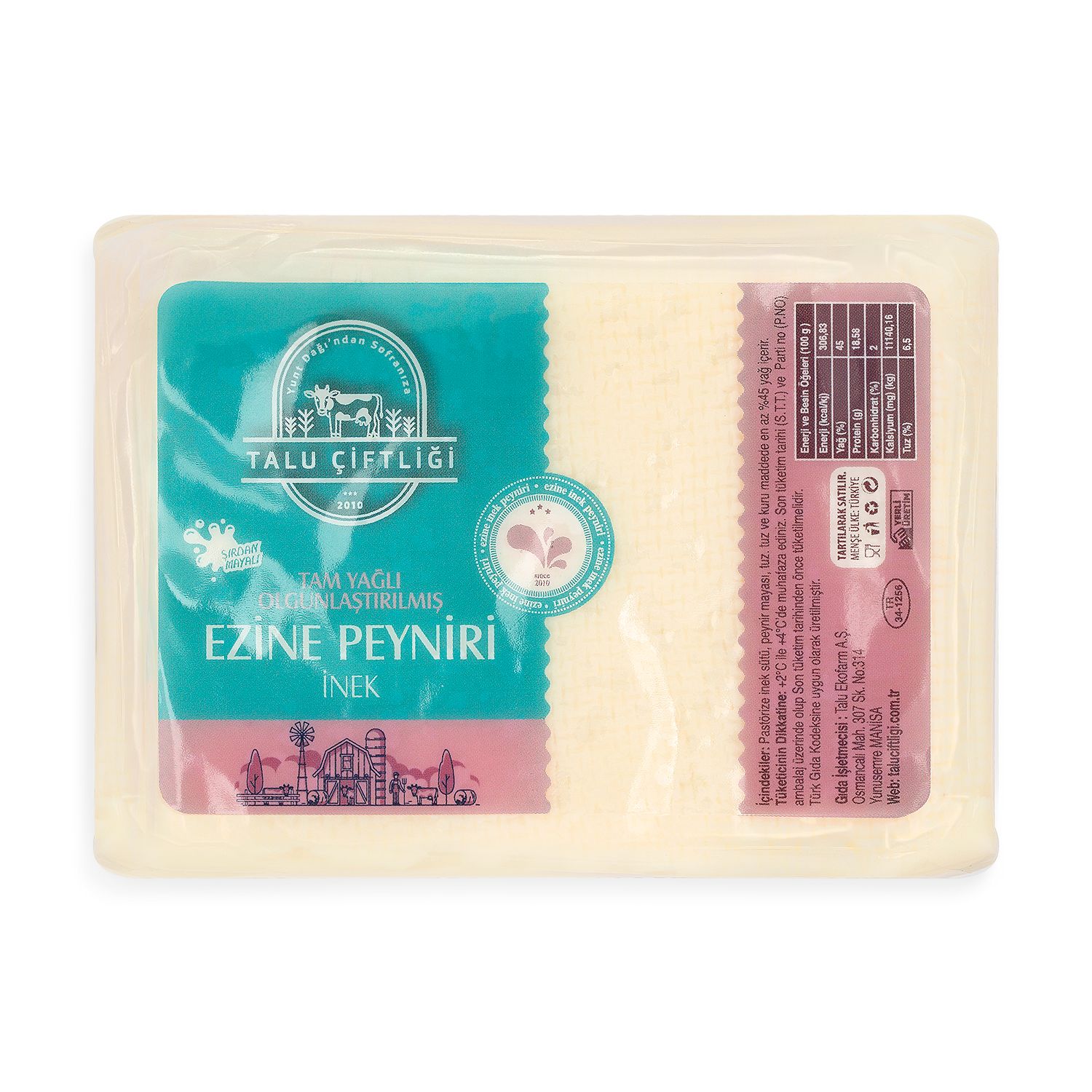 İnek Ezine Peyniri – Jersey İnek Sütünden Şirden Mayalı 500g