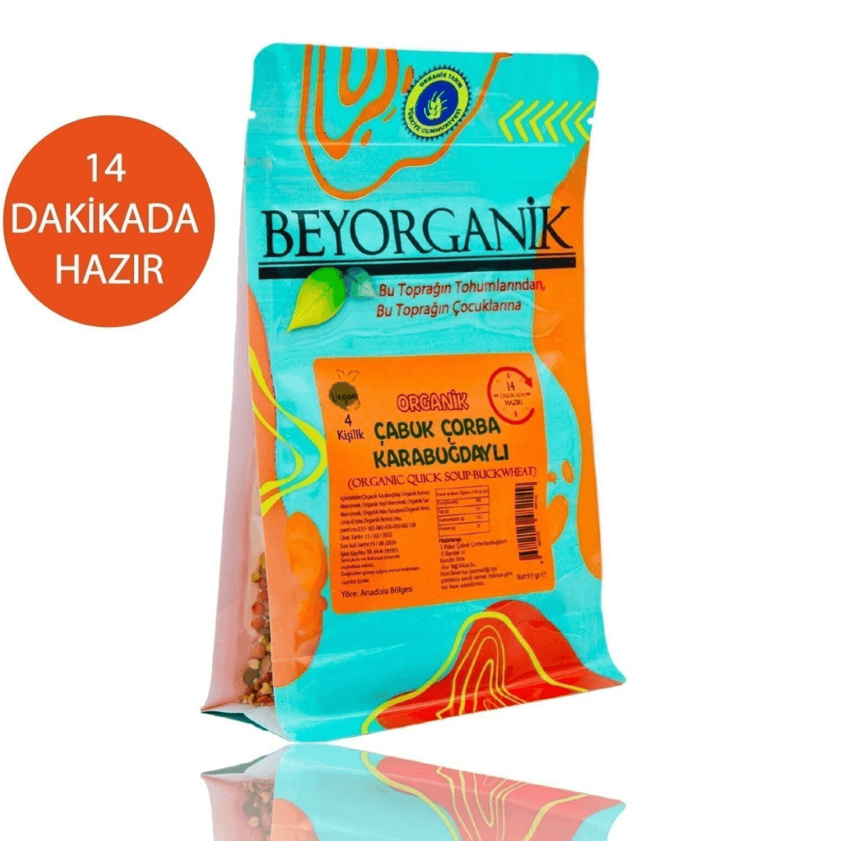 Organik Çabuk Çorba Karabuğdaylı 93gr 14 Dakikada Hazır (PESTİSİT VE AFLATOKSİN ANALİZLİ)