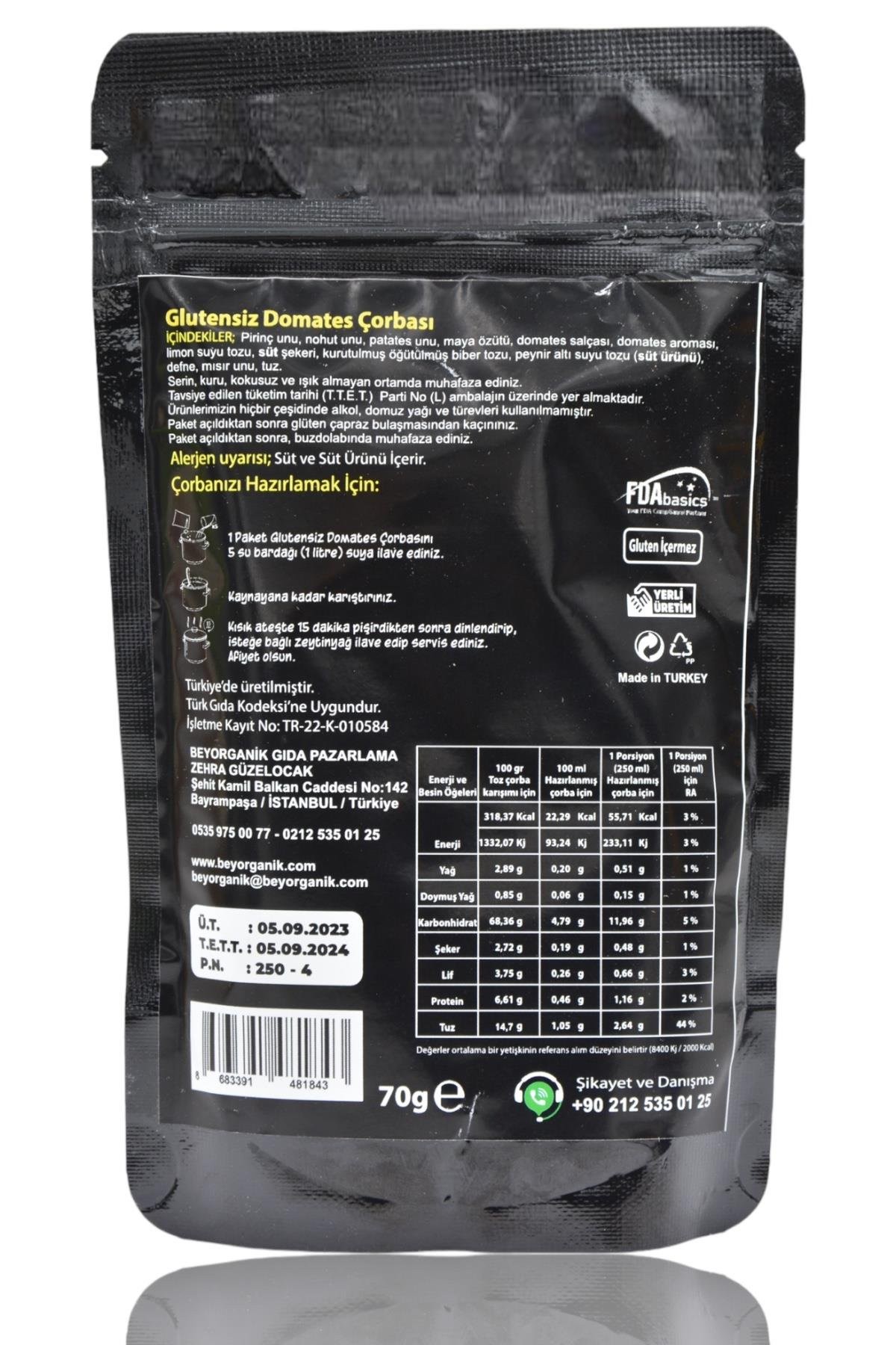 Glutensiz Domates Çorbası 70g