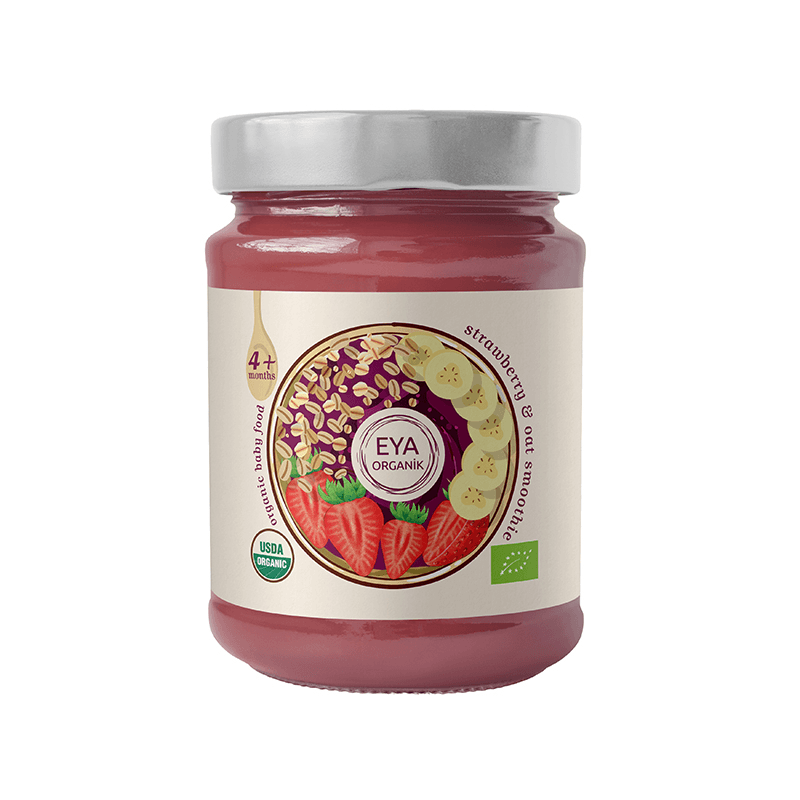 Organik Çilekli Yulaf Smoothie 100gr