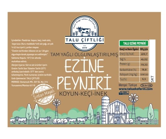 Koyun-Keçi-İnek Ezine Peyniri – Geleneksel Üçlü Süt Karışımıyla Şırdan Mayalı 500g