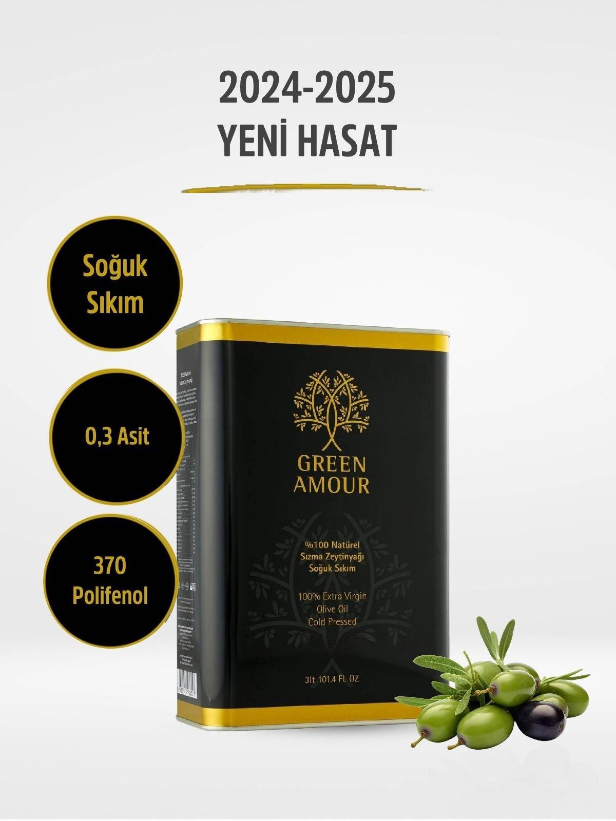 Soğuk Sıkım, 0,3 Asit %100 Natürel Sızma Zeytintağı 3 lt 