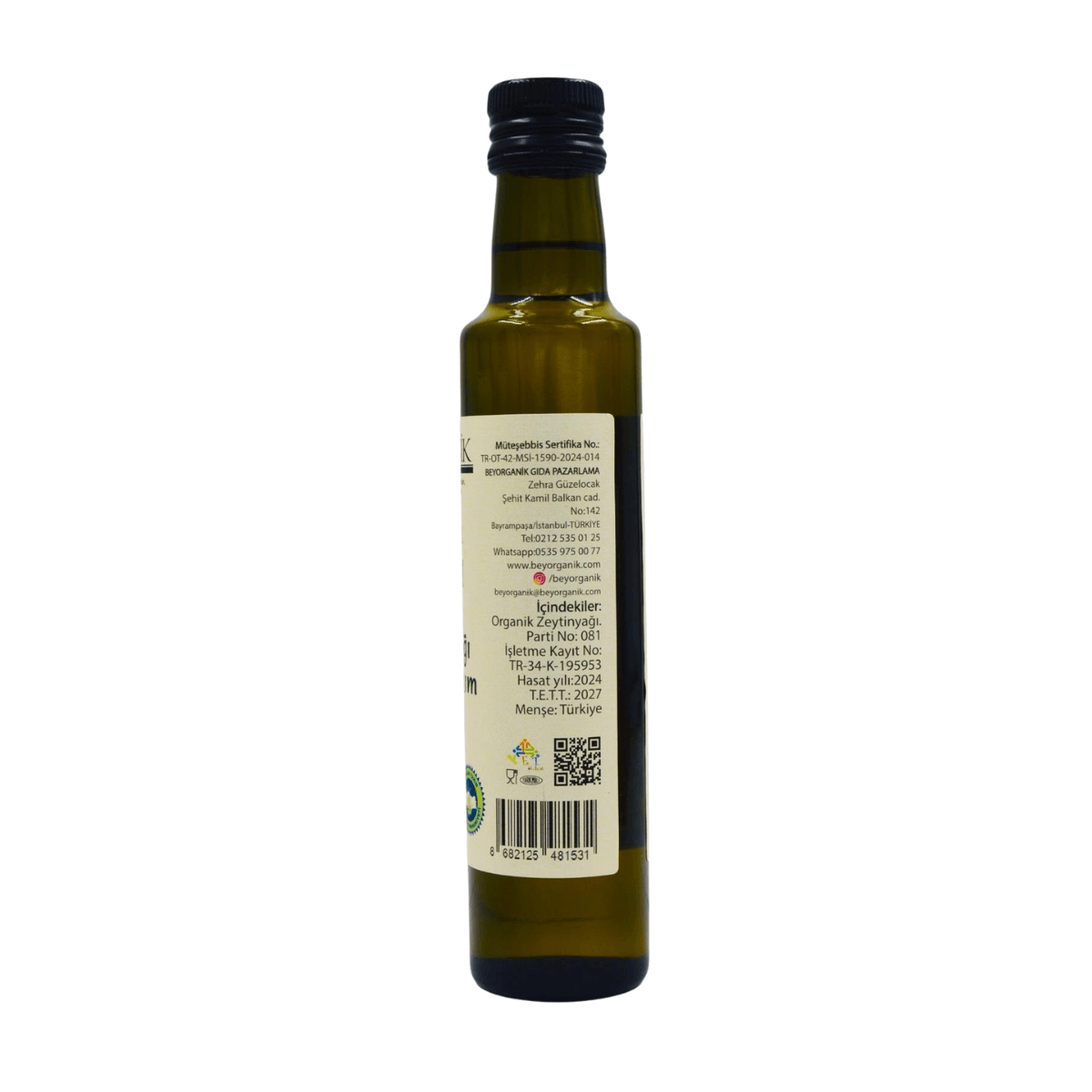 Organik Soğuk Sıkım Sızma Bebek Zeytinyağı 250ml