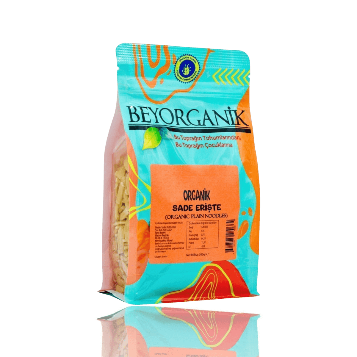 Organik Sade Erişte 360 Gr