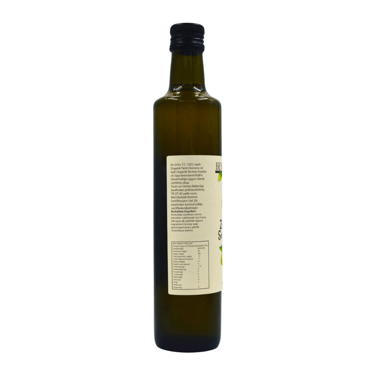 Organik Soğuk Sıkım Sızma Zeytinyağı 500ml
