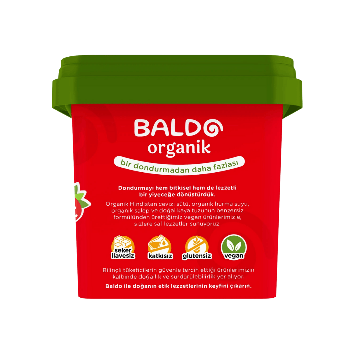 Organik Çilekli Vegan Dondurma 300g
