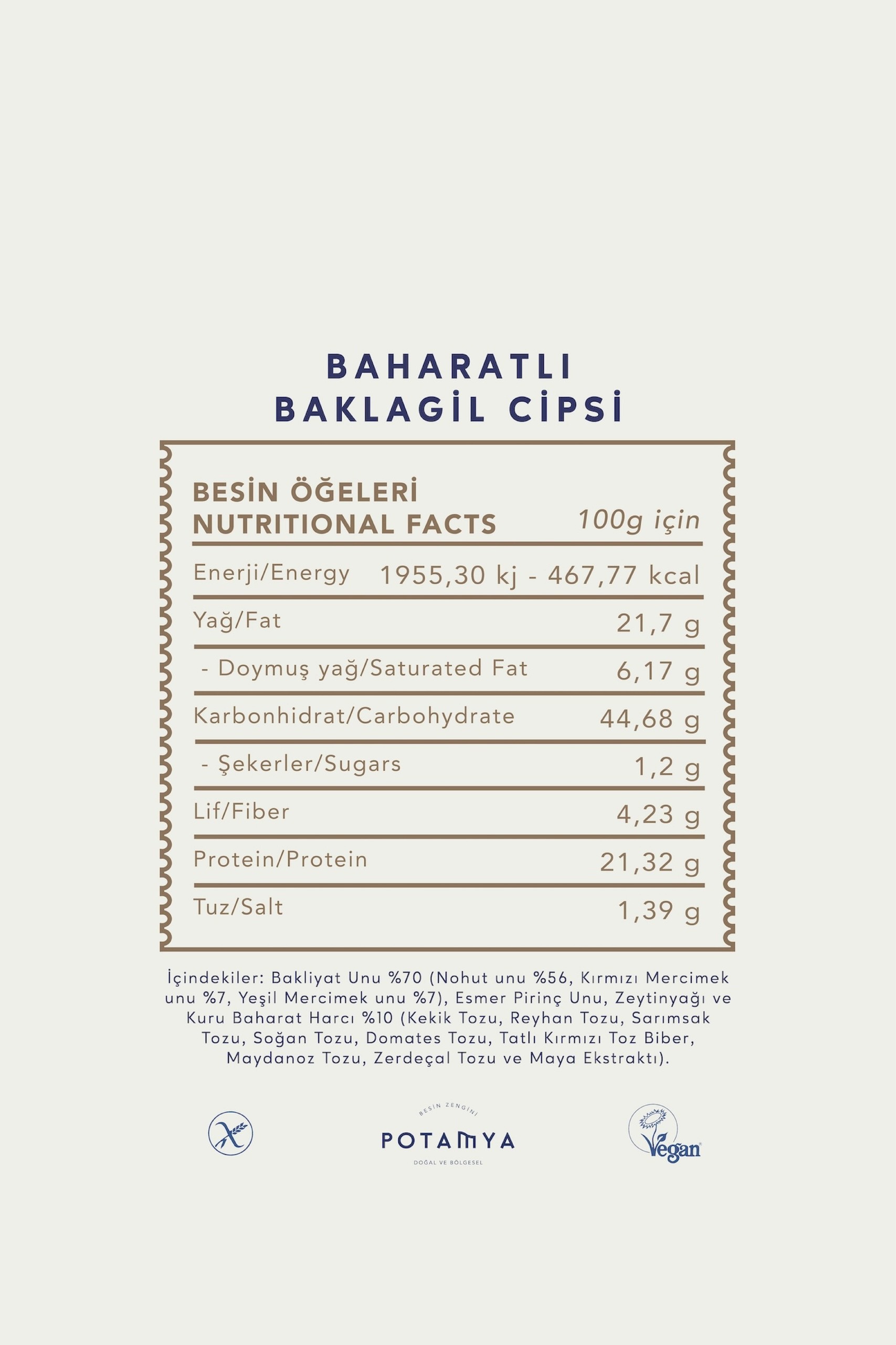 Düşük Glutenli Baharatlı Bakliyat Cipsi