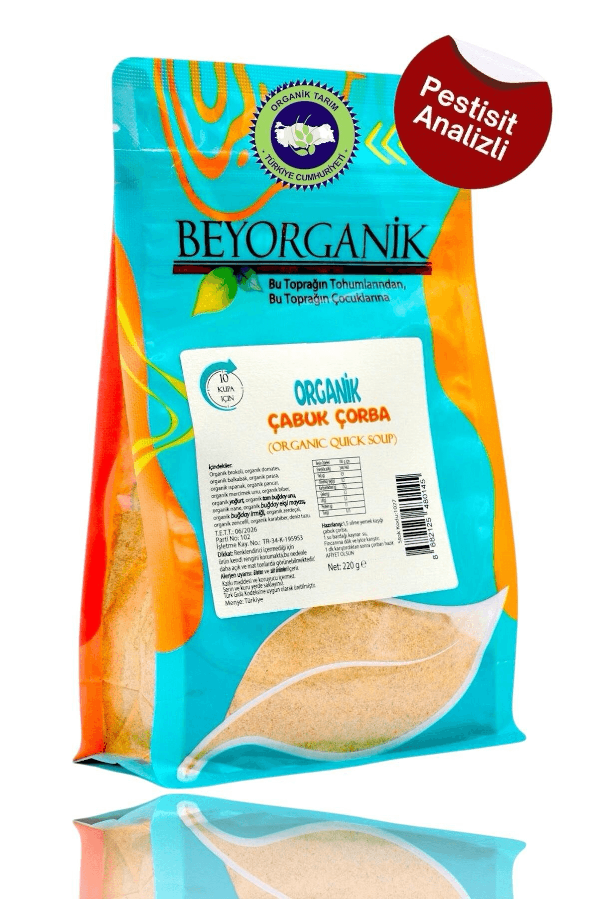 Organik Çabuk Çorba 10 Kullanımlık 220gr (PESTİSİT VE AFLATOKSİN ANALİZLİ)