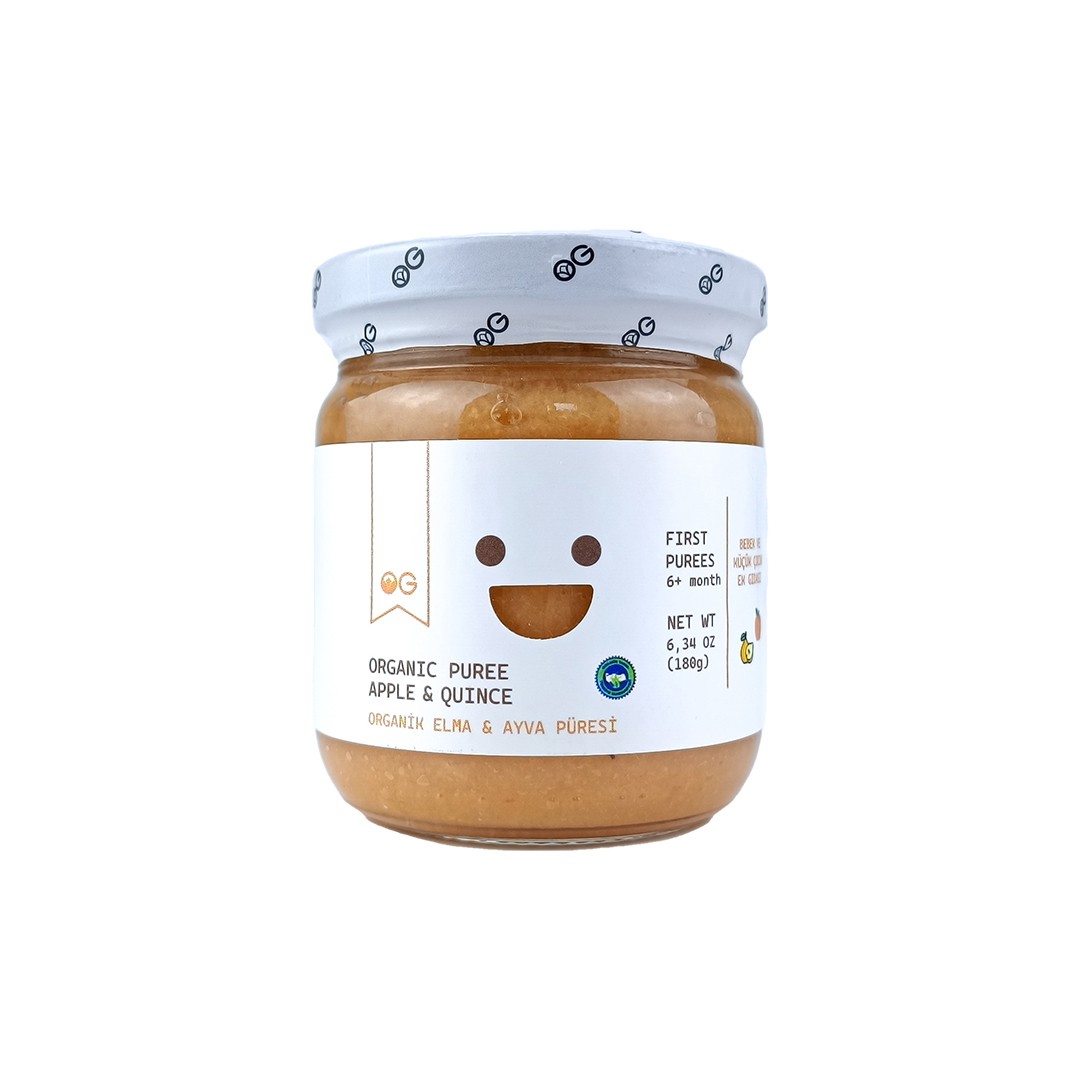 Organik Elma & Ayva Püresi 180 Gr +6 Ay