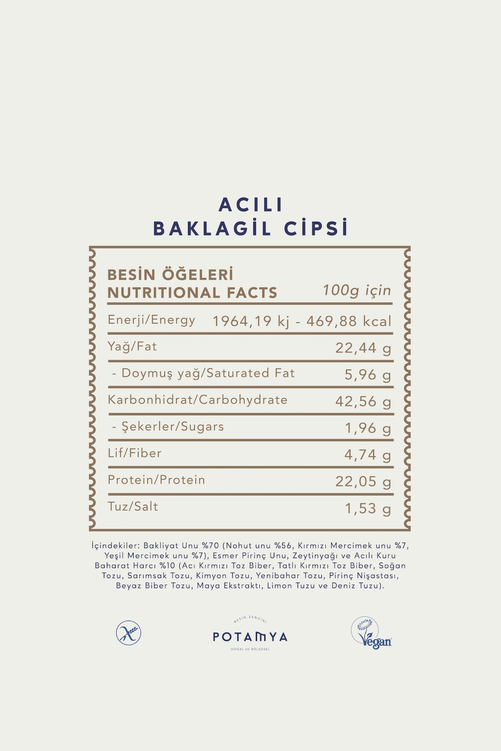 Düşük Glutenli Acılı Bakliyat Cipsi