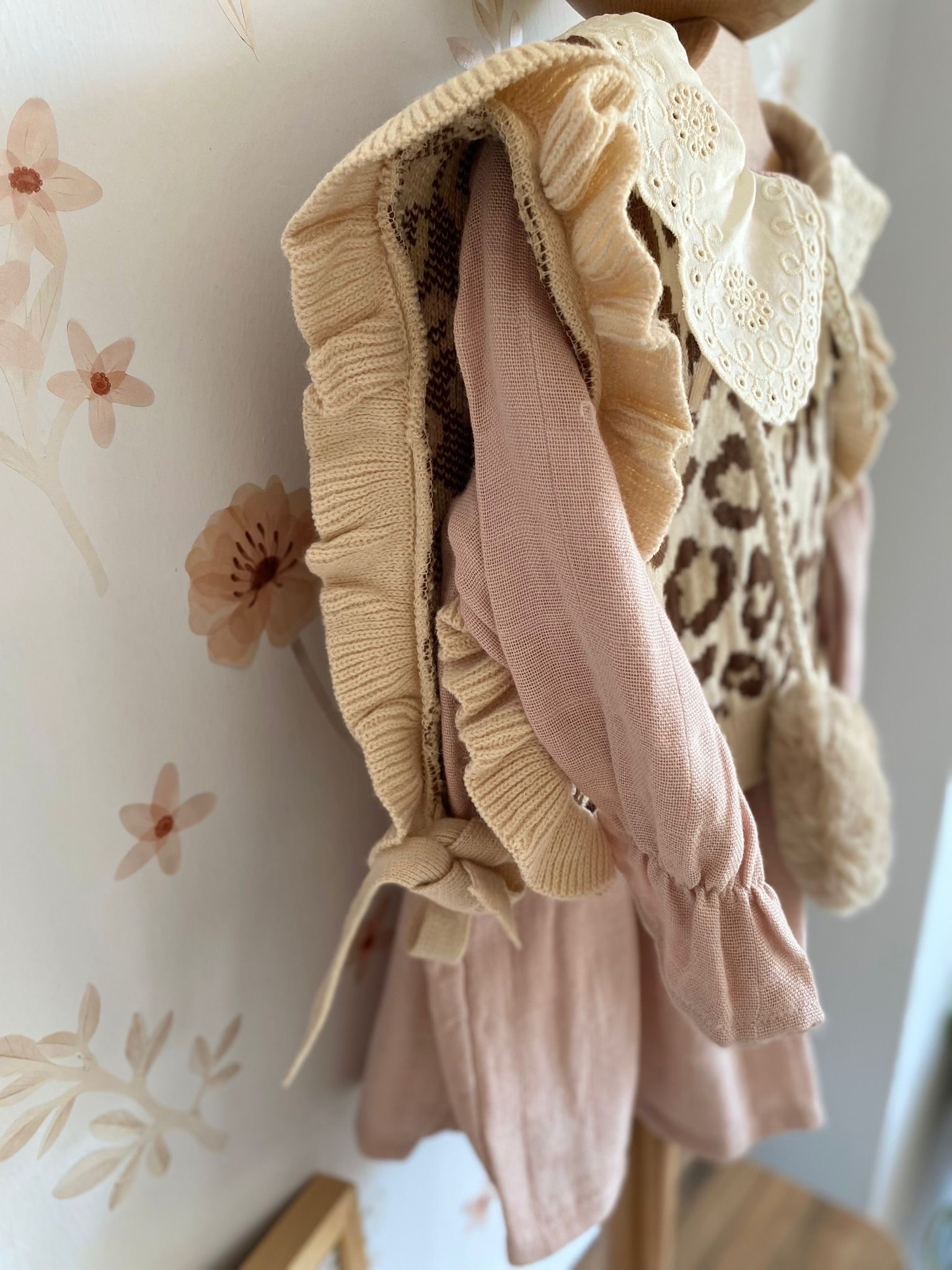 Kız Bebek Leopar detaylı 3lü Takım