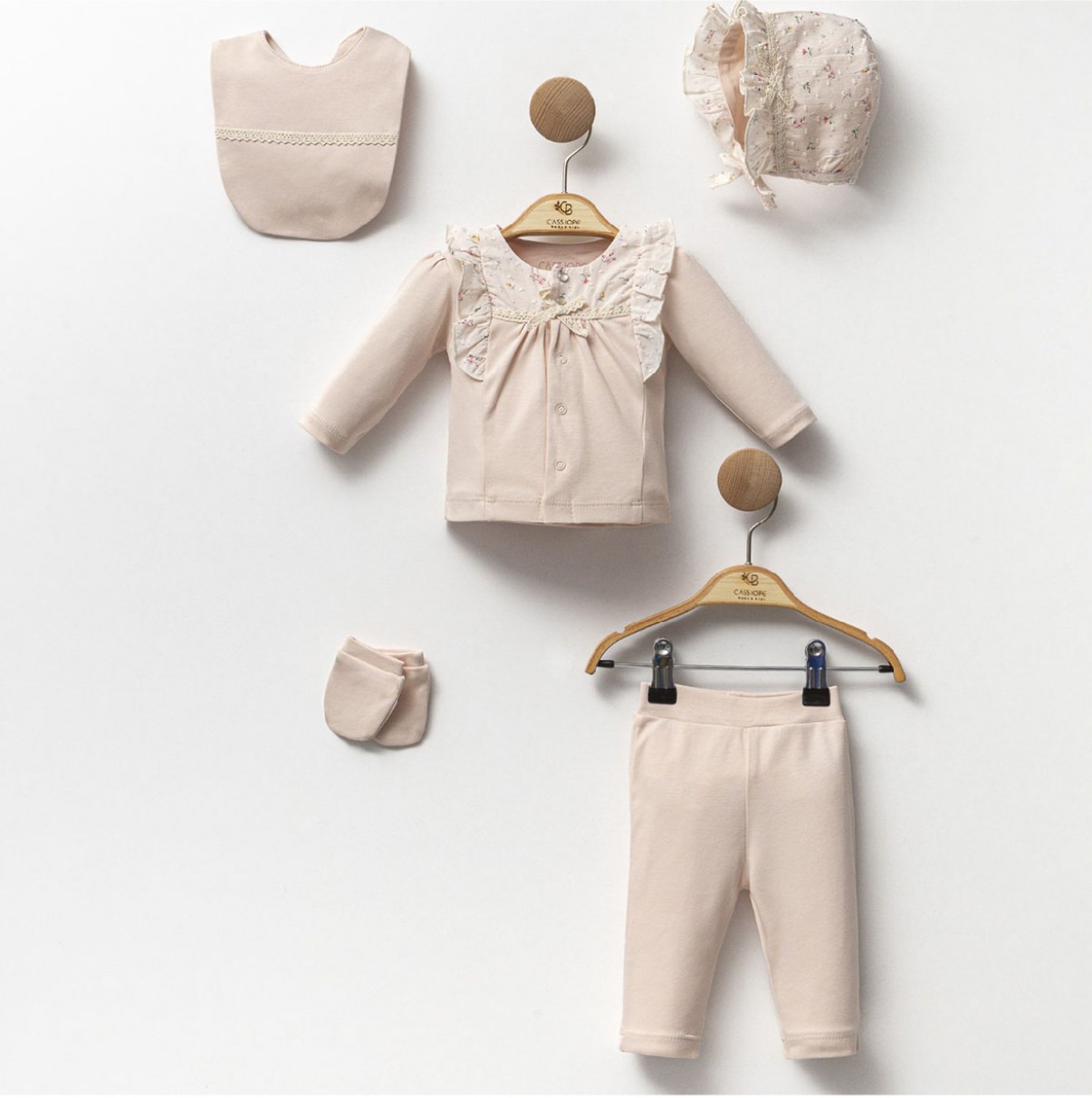 Kız Bebek Çiçekli 5li Set