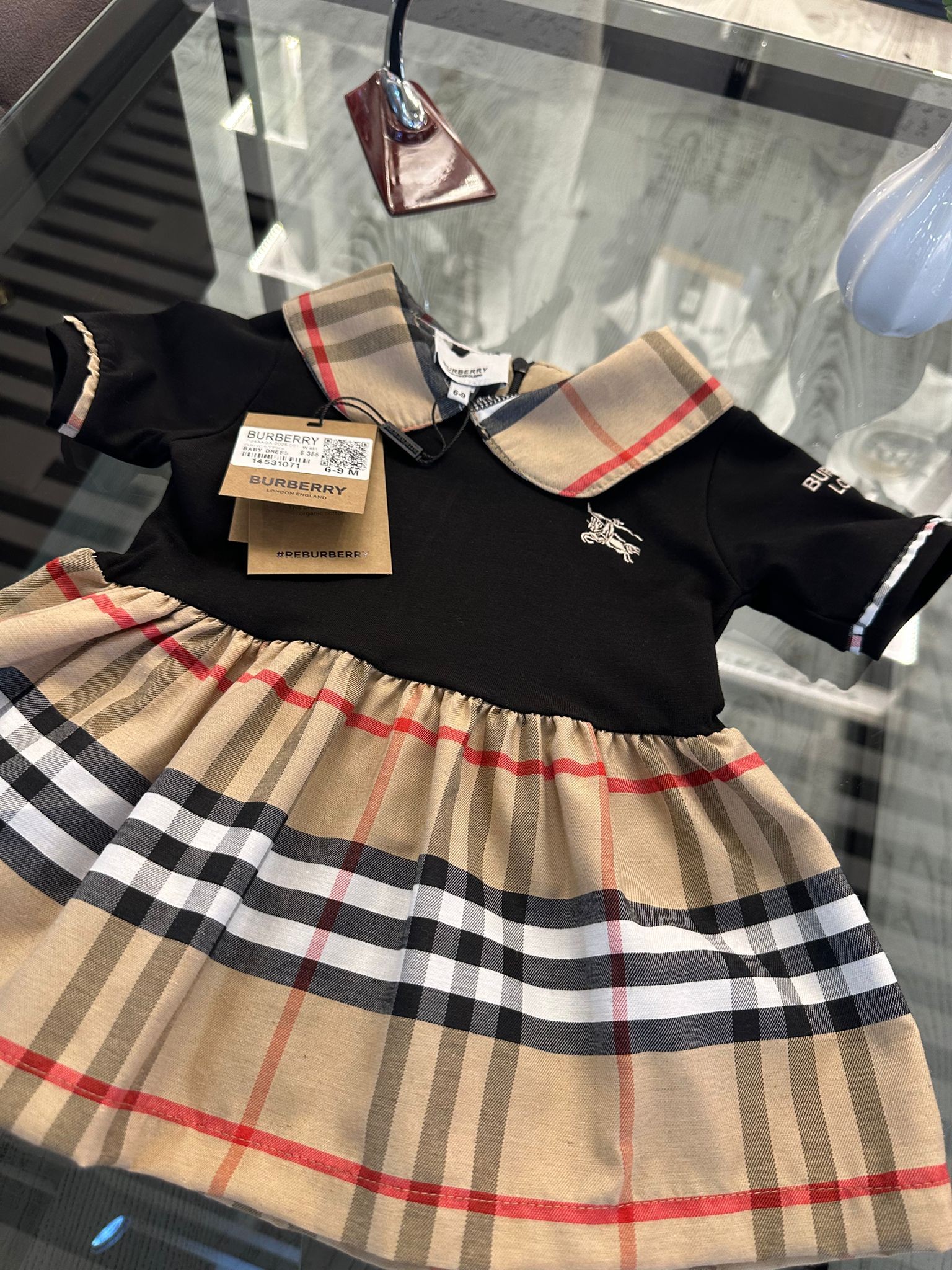 Luxury Ekoseli Kız  Bebek Elbise