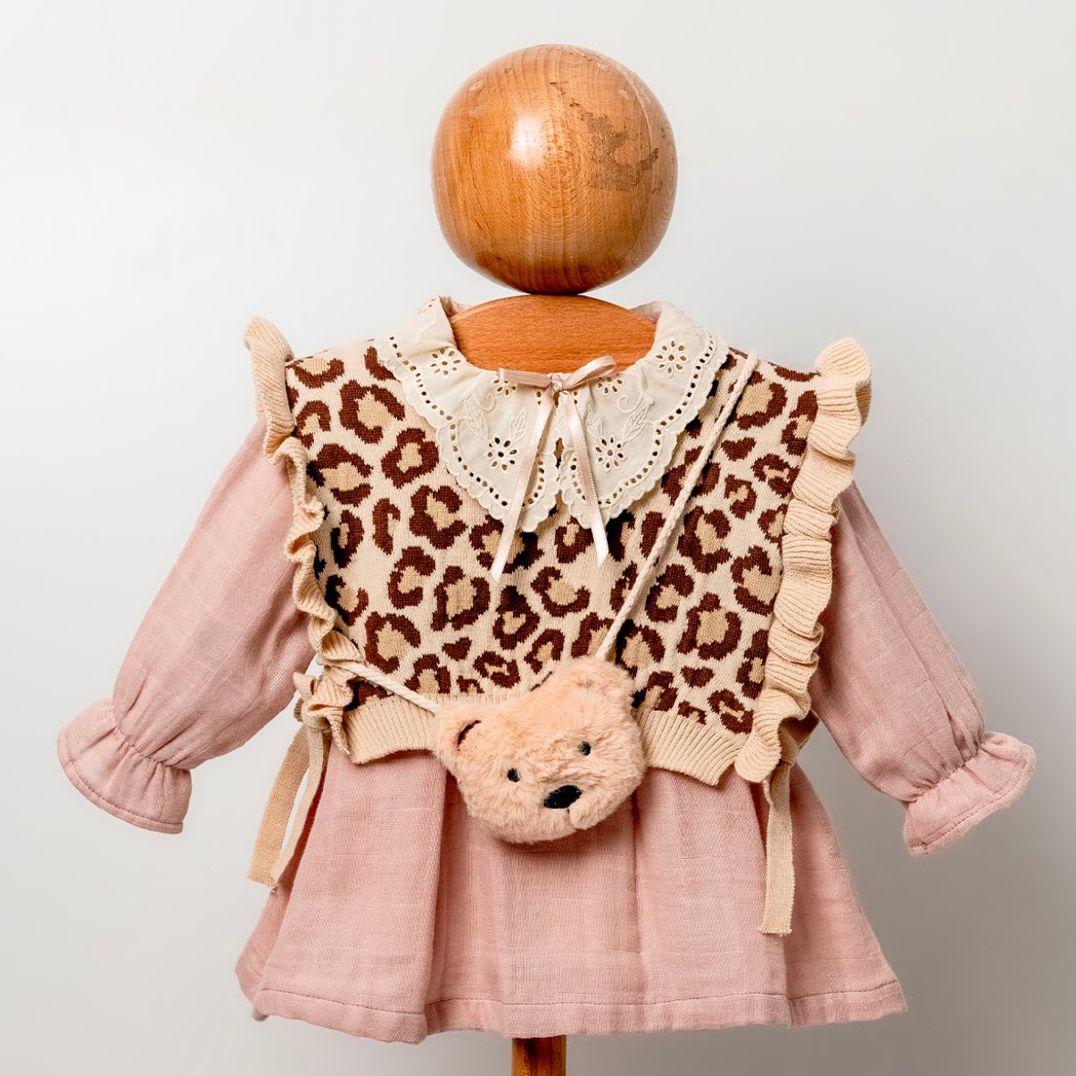 Kız Bebek Leopar detaylı 3lü Takım