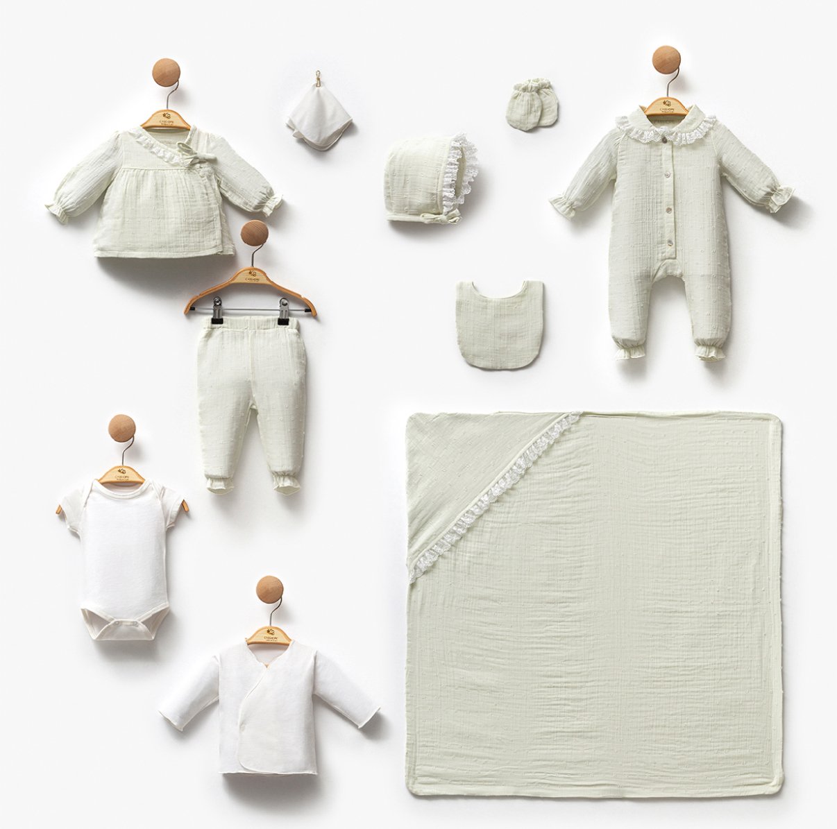 Kız Bebek Mint Yenidoğan 10lu Premium Set