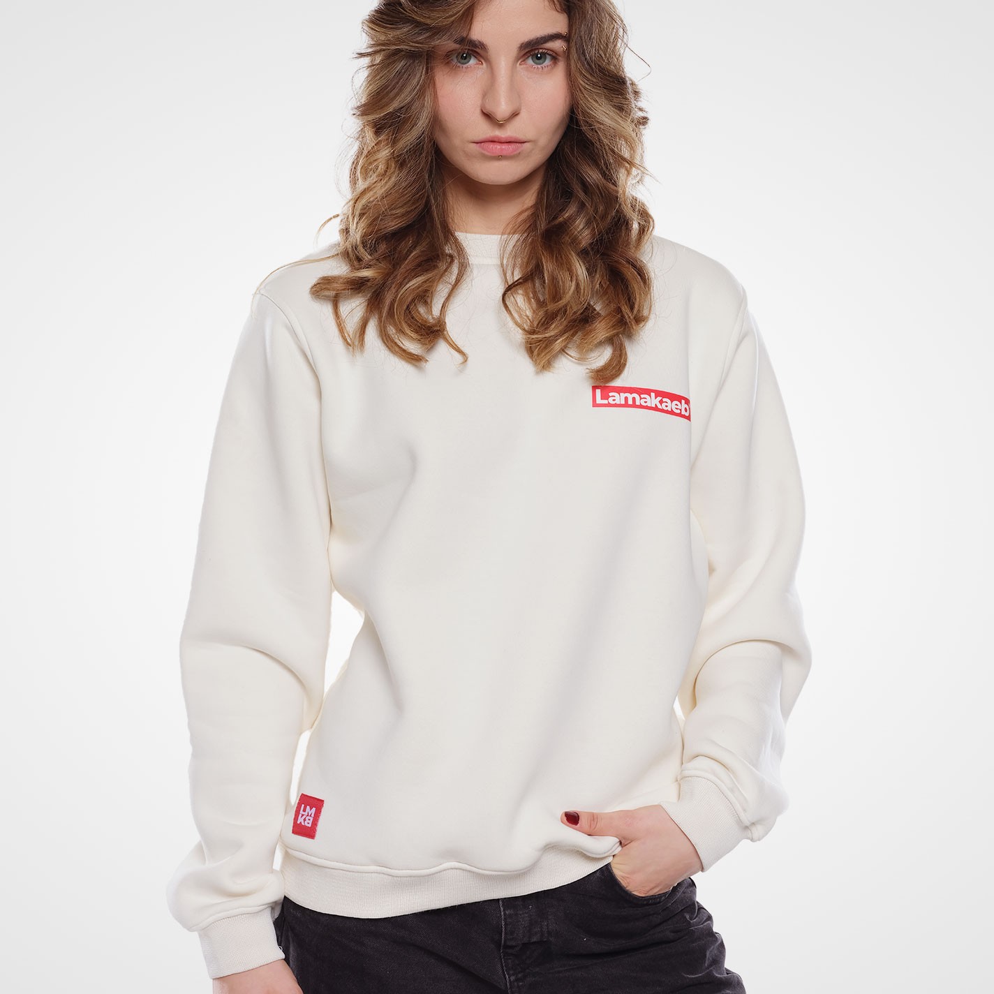 Lamakaeb Club Fleece  Unisex Pullover Sweatshirt - Polar White