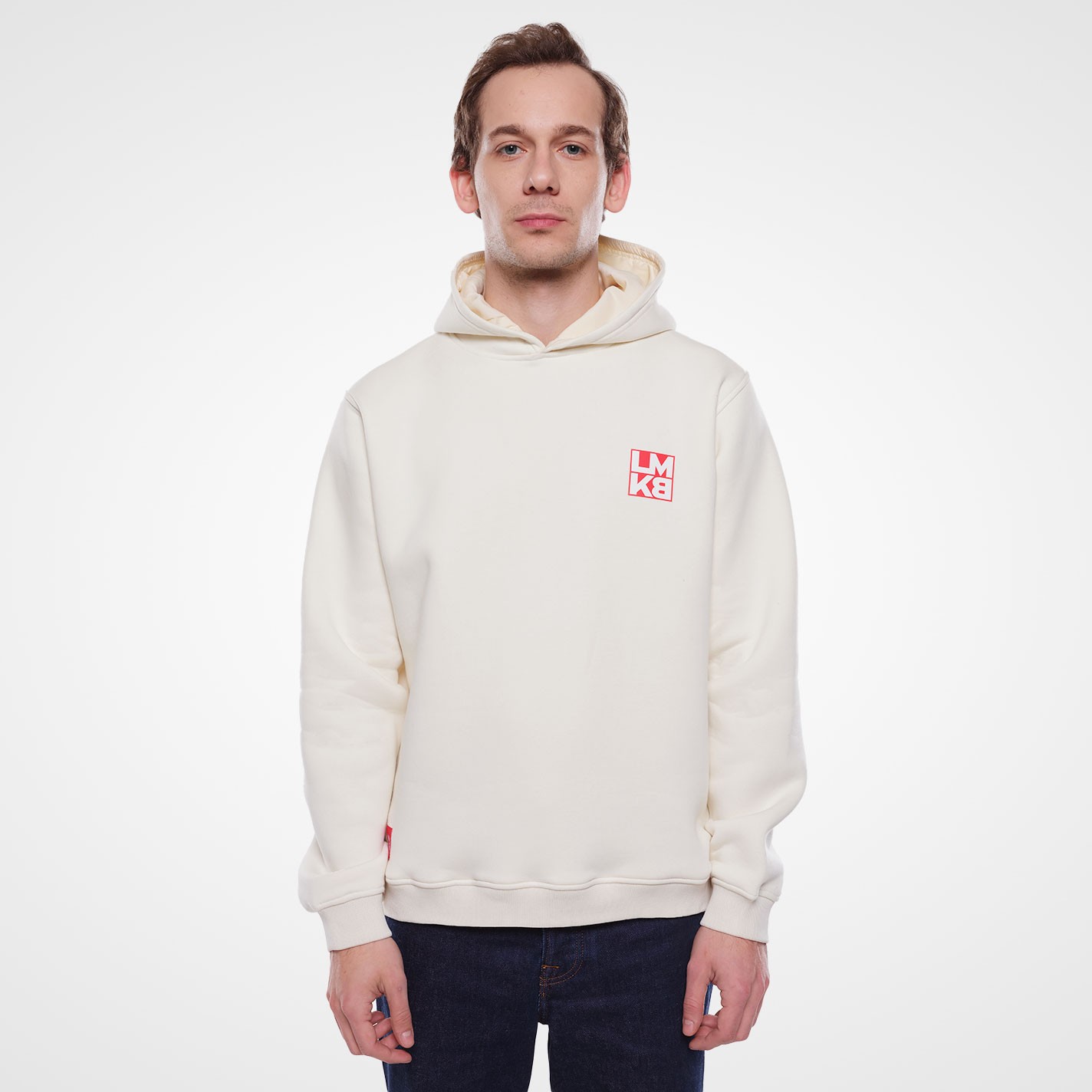 Lamakaeb Club Fleece Unisex Pullover Hooide-Polar White