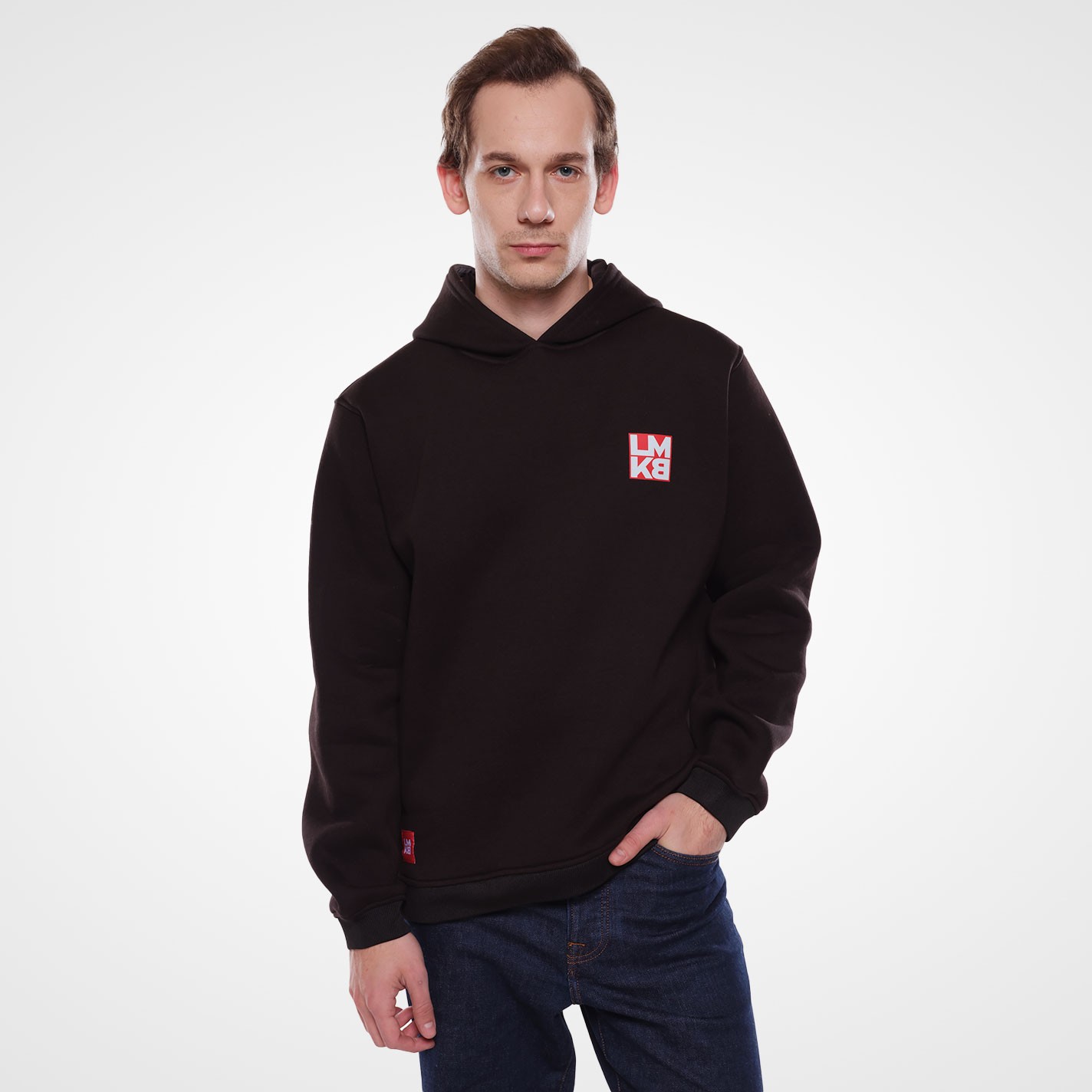 Lamakaeb Club Fleece Unisex Pullover Hooide-Dark Black-LMKB