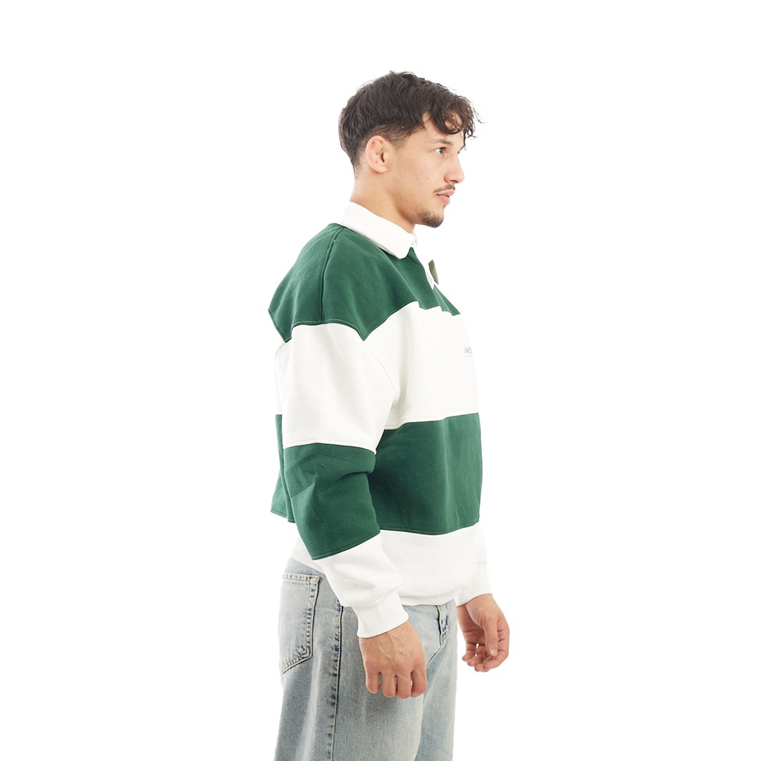 LMKB-  OVERSIZE SWEATSHIRT GREEN&WHITE