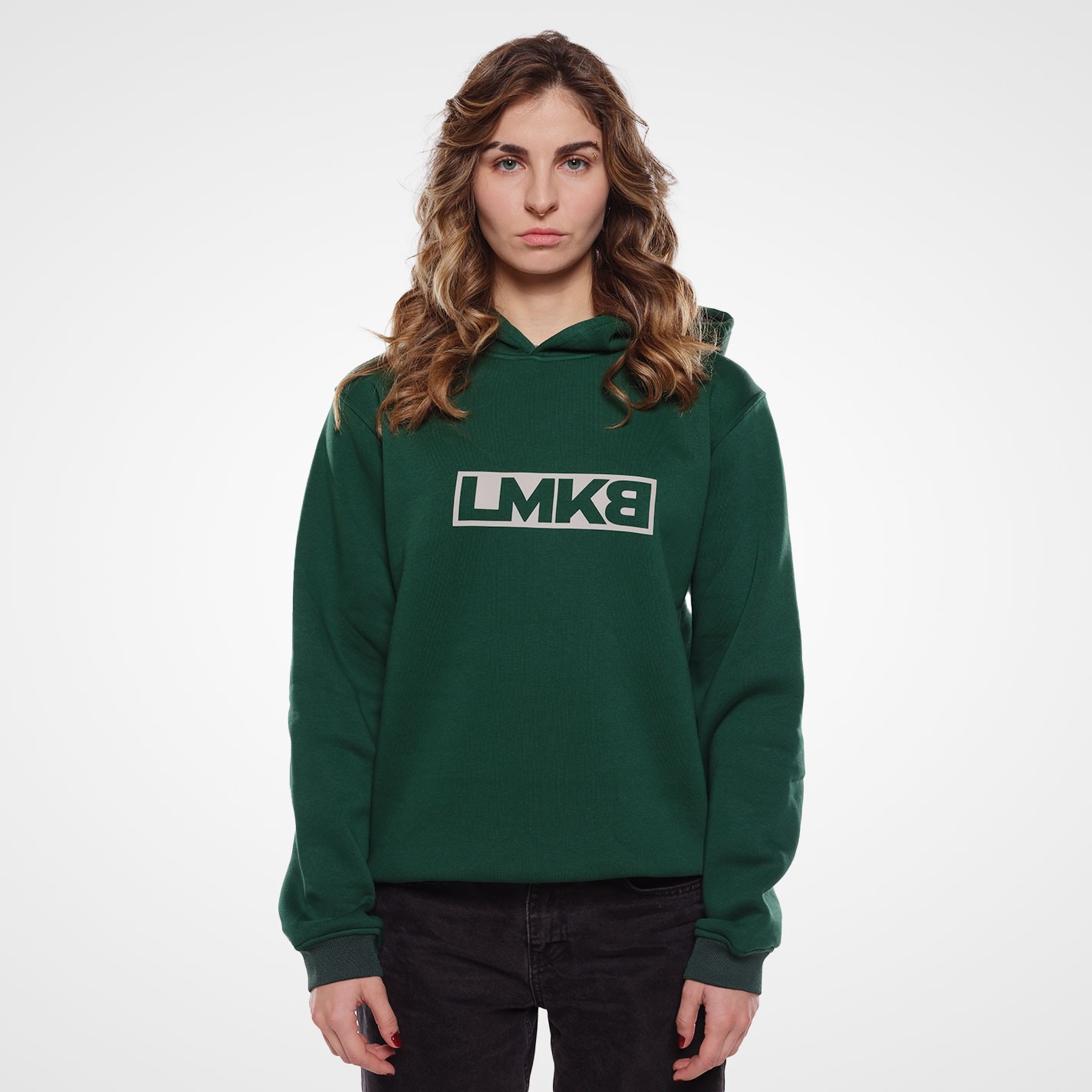 Lamakaeb Club Fleece Unisex Pullover Hooide-Forest Green-LMKB