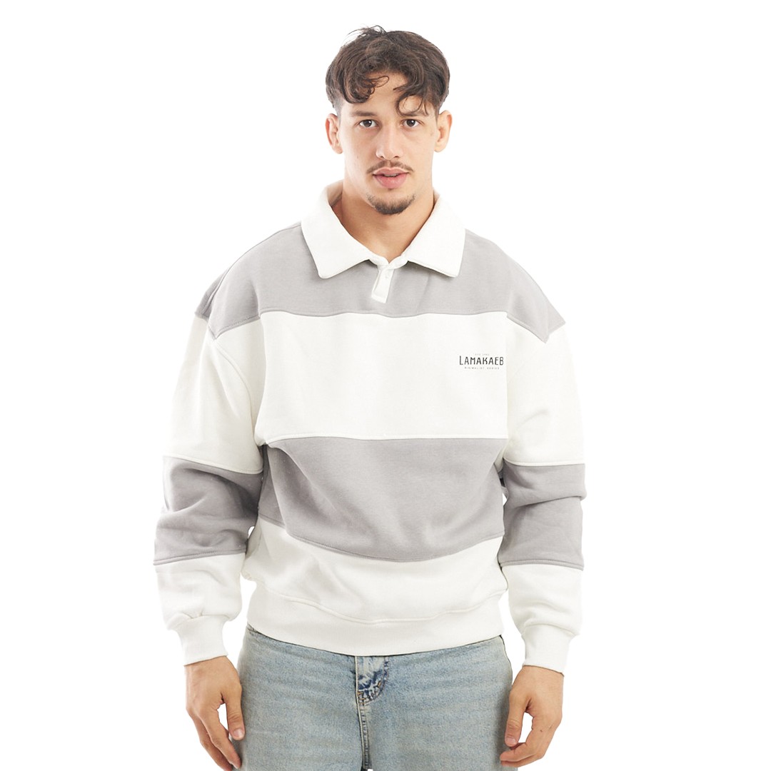 LMKB  OVERSIZE SWEATSHIRT GREY&WHITE