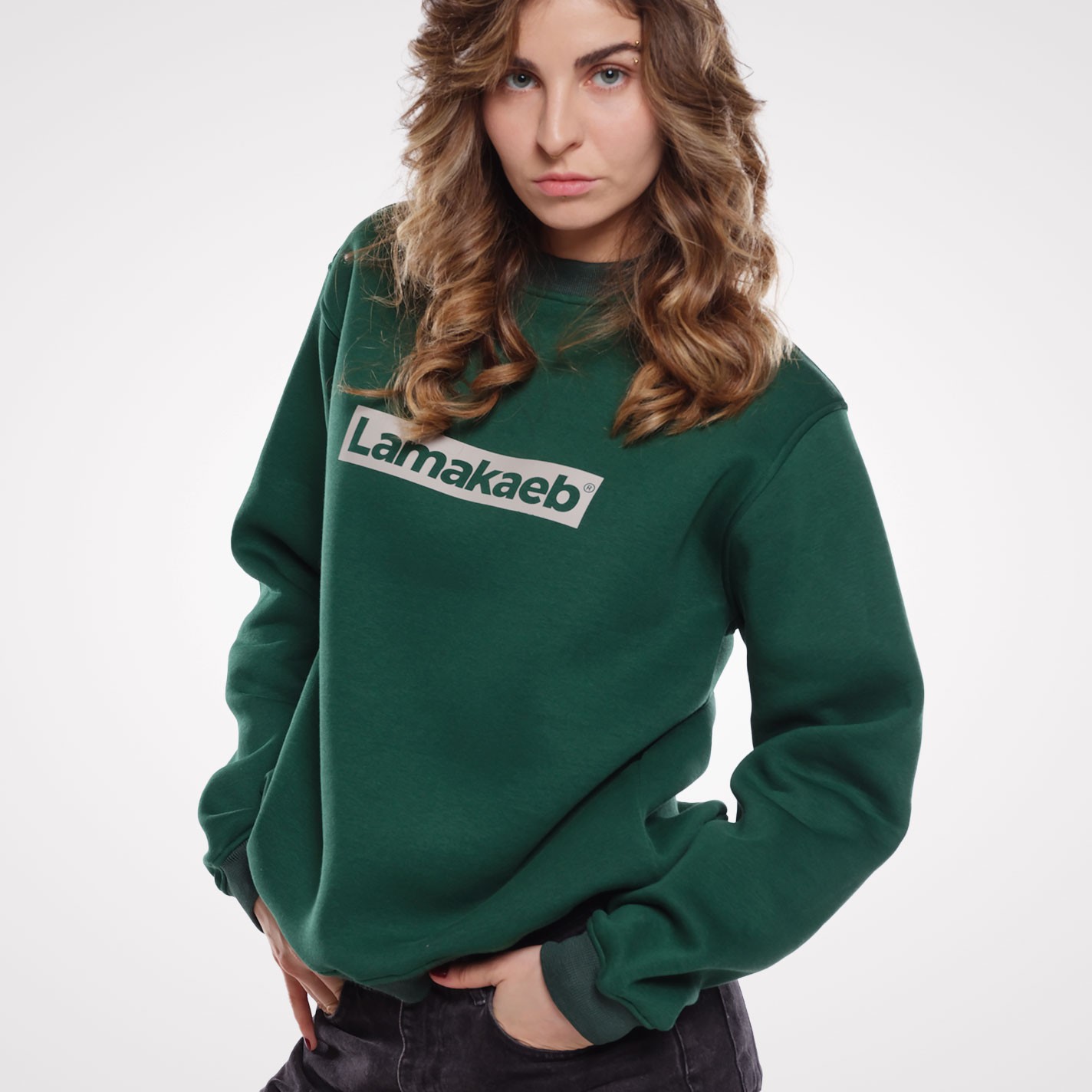 Lamakaeb Club Fleece  Unisex Pullover Sweatshirt -  Forest Green