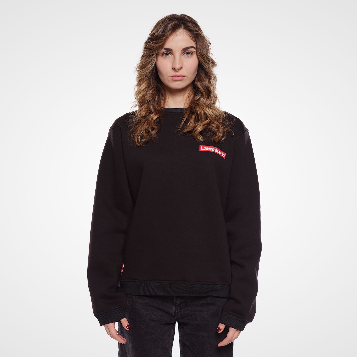 Lamakaeb Club Fleece  Unisex Pullover Sweatshirt - Dark Black