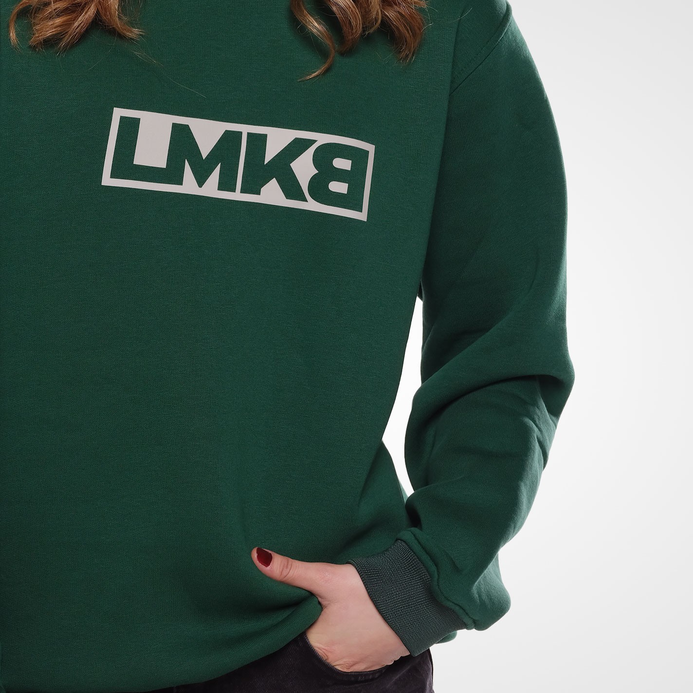 Lamakaeb Club Fleece Unisex Pullover Hooide-Forest Green-LMKB