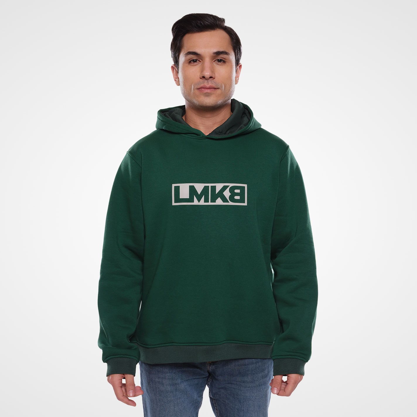 Lamakaeb Club Fleece Unisex Pullover Hooide-Forest Green-LMKB