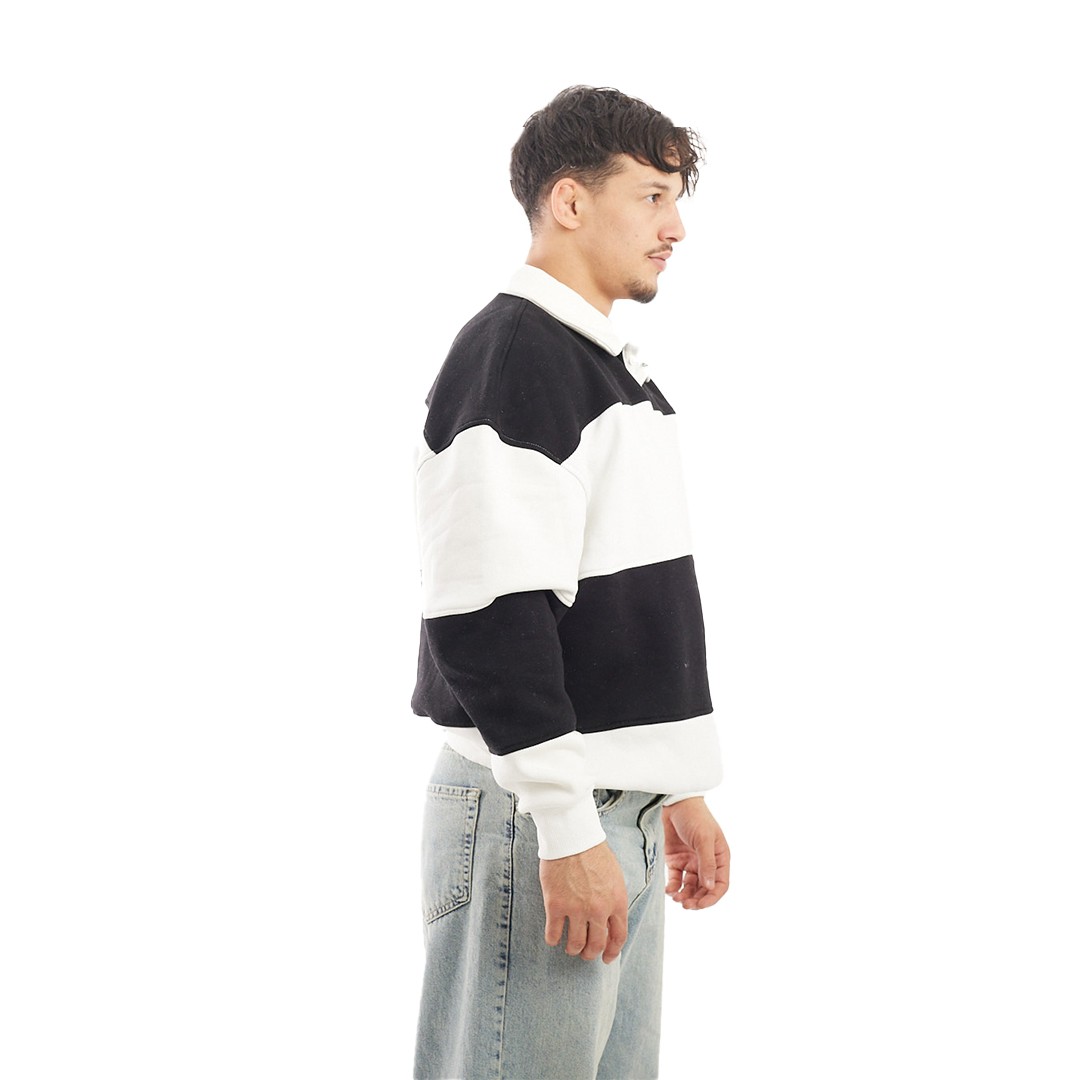 LMKB-BLACK&WHITE OVERSIZE SWEATSHIRT