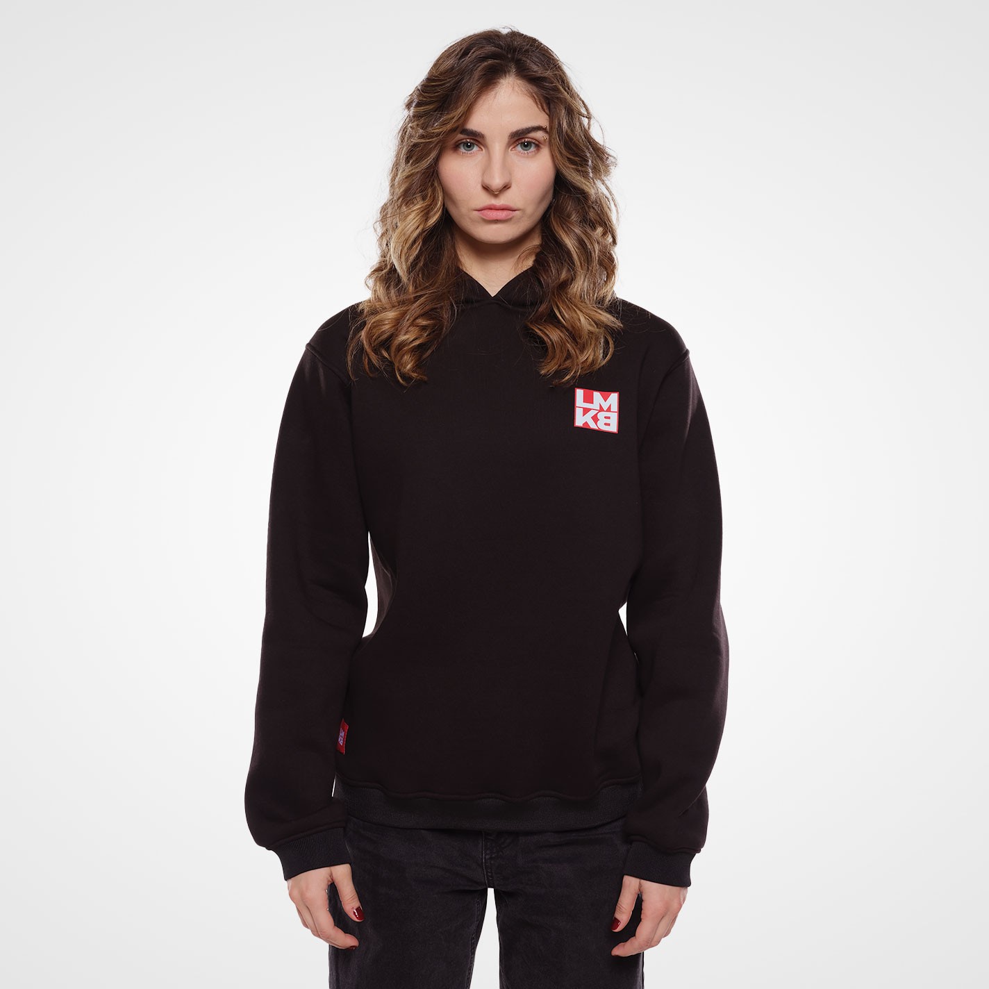 Lamakaeb Club Fleece Unisex Pullover Hooide-Dark Black-LMKB