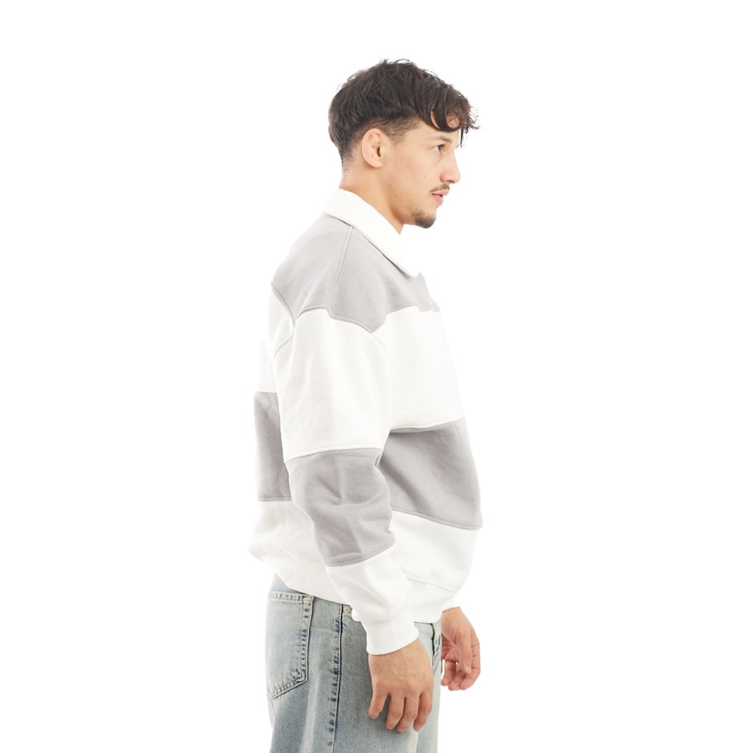 LMKB  OVERSIZE SWEATSHIRT GREY&WHITE