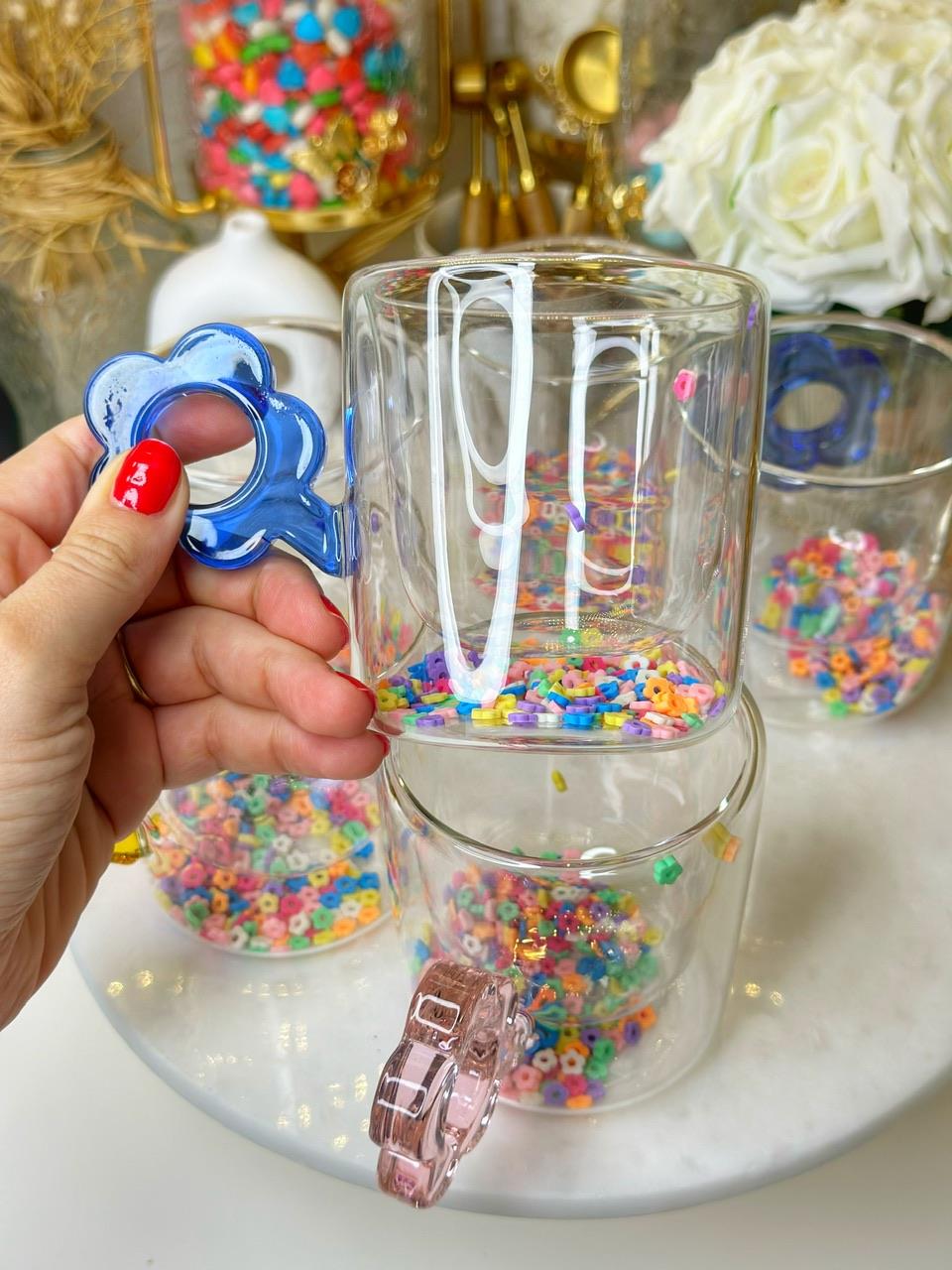 SERENA 6 KİŞİLİK ÇİFT CİDARLI ÇİÇEKLİ KUPA