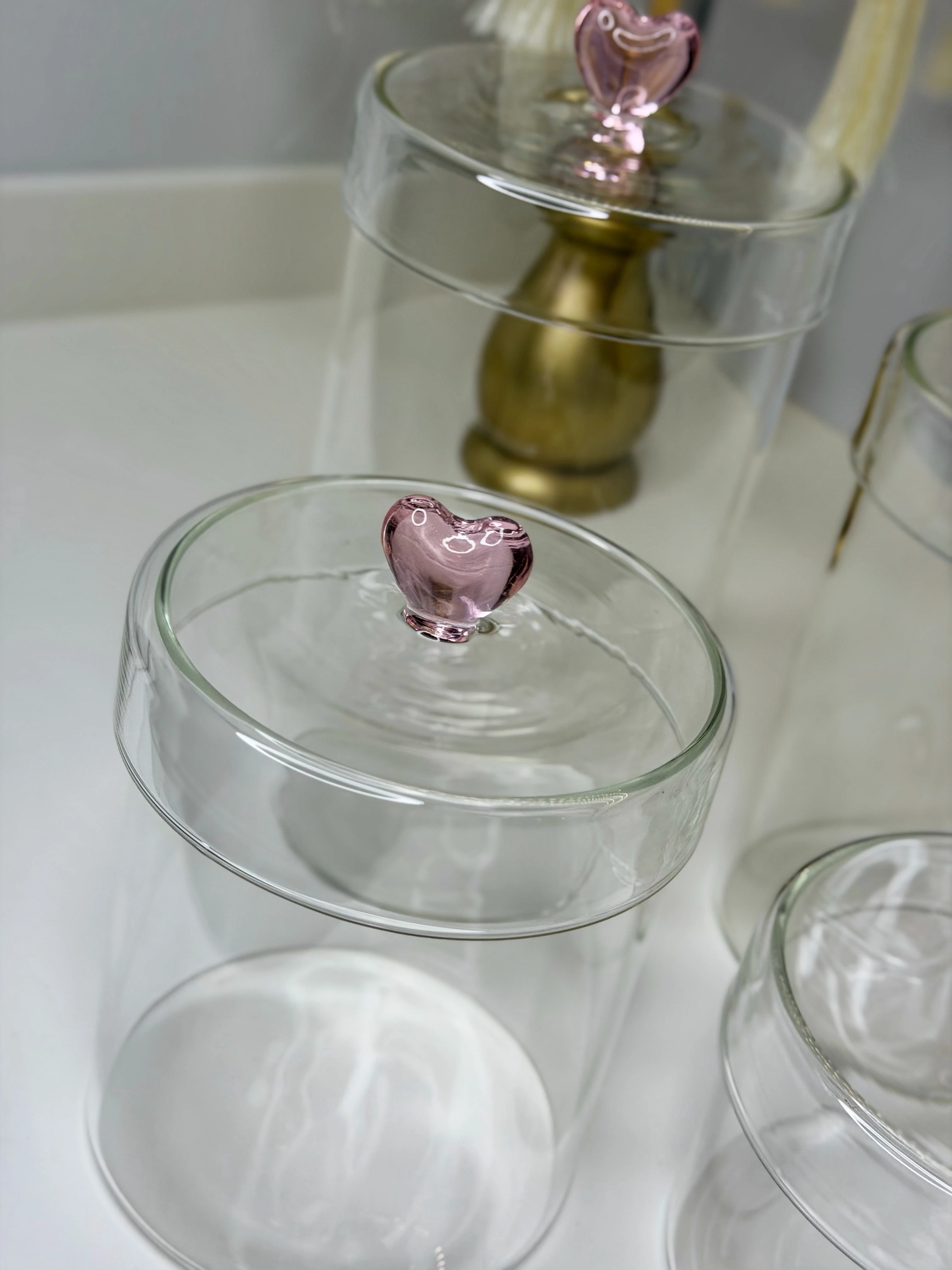 4 Lü Pinerest Kalp Kulplu Cam Kavanoz Seti